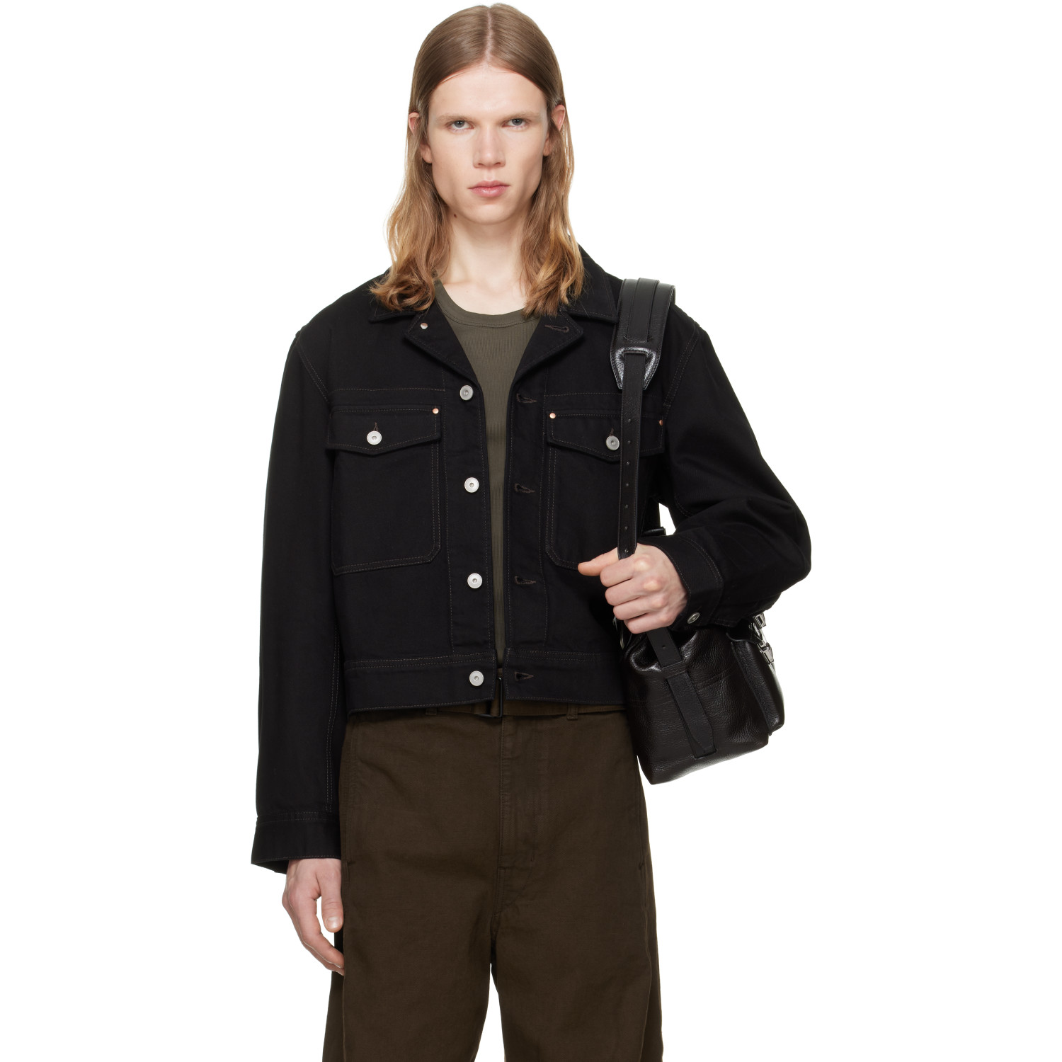 LEMAIRE Black Denim Trucker Jacket