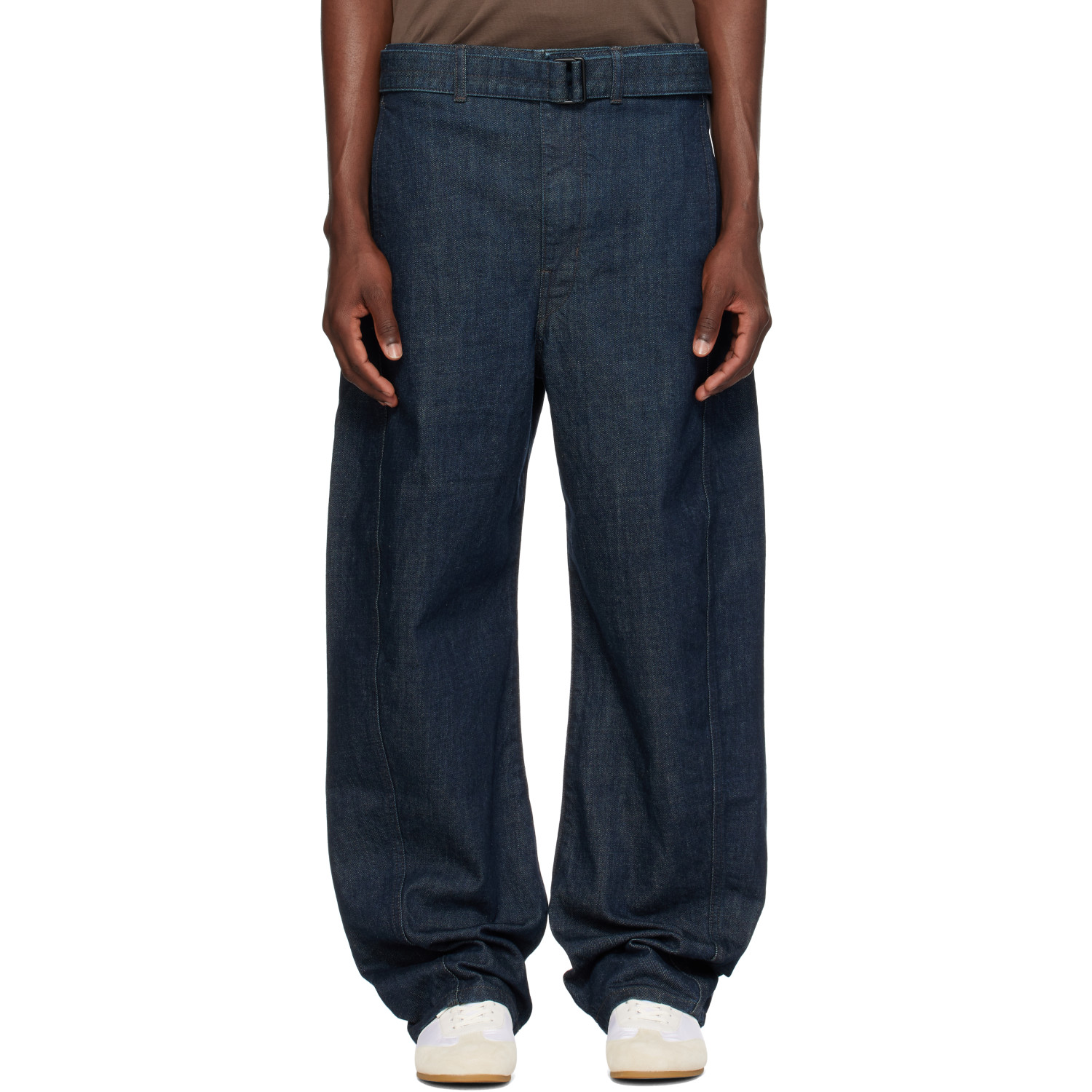 LEMAIRE Blue Twisted Belted Jeans