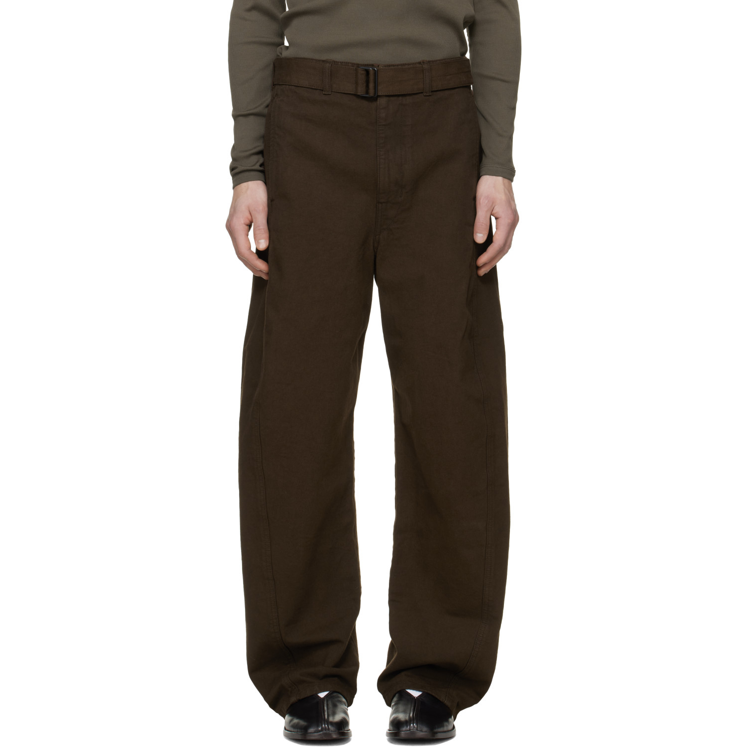 LEMAIRE Brown Twisted Belted Jeans