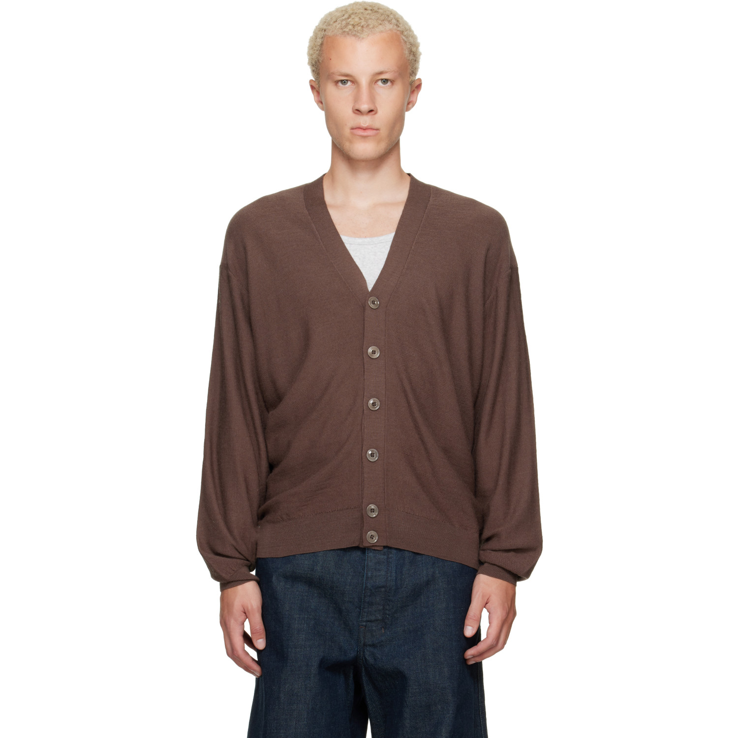 LEMAIRE Brown Relaxed Twisted Cardigan