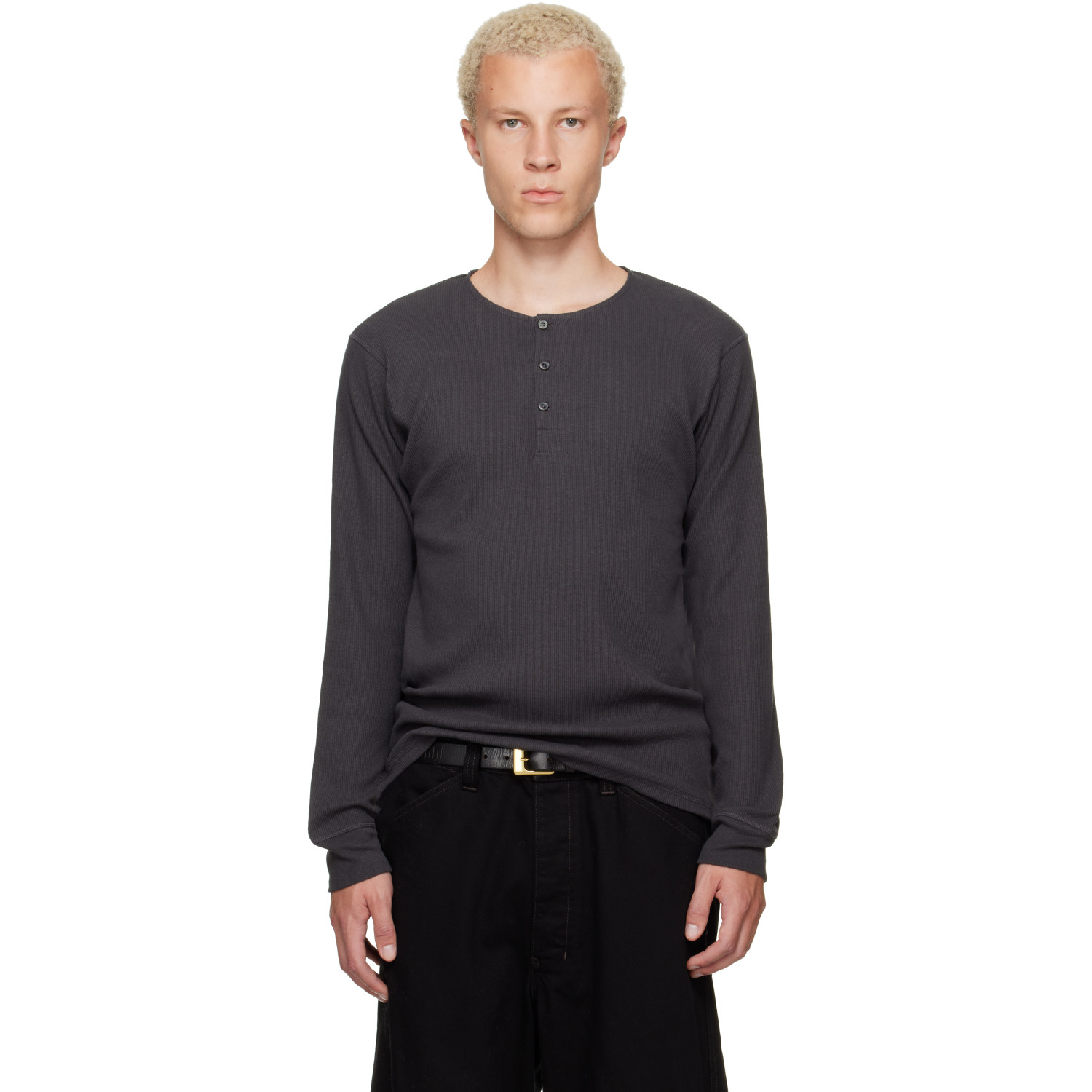 LEMAIRE Gray Long Sleeve Henley
