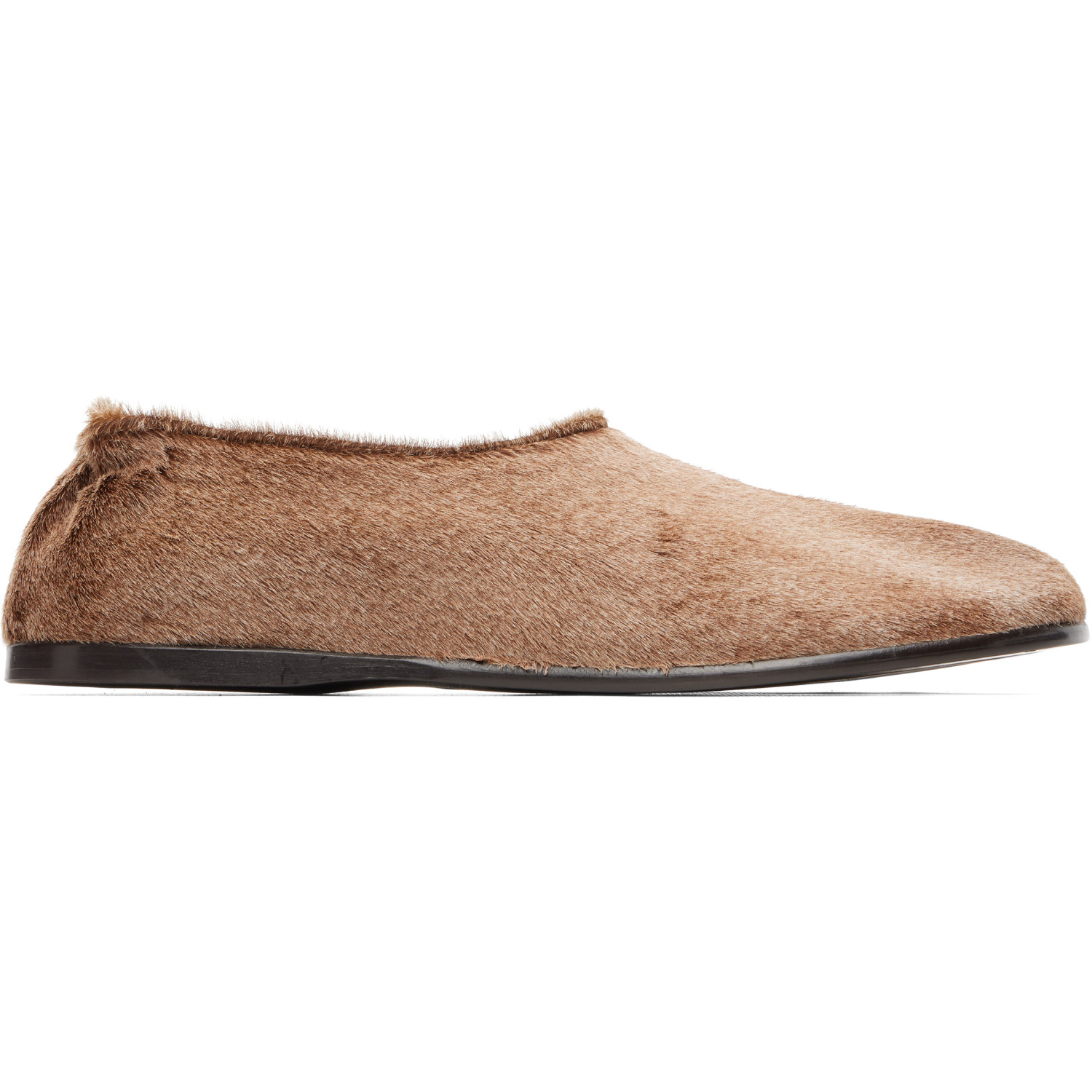 LEMAIRE Beige Pony-Hair Sock Slip-on Flats