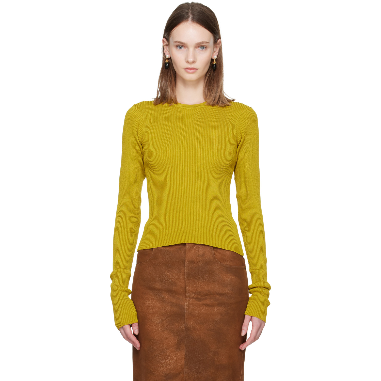 Rier Yellow Fine Rib T-shirt