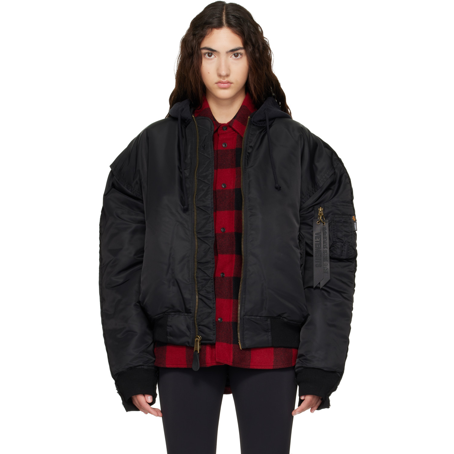 VETEMENTS Black Reconstructed Bomber Jacket