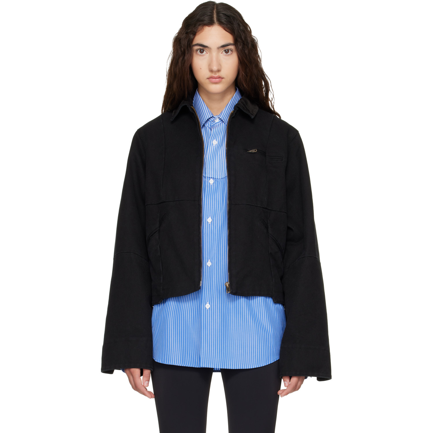 VETEMENTS Black Cut-Up Workwear Jacket