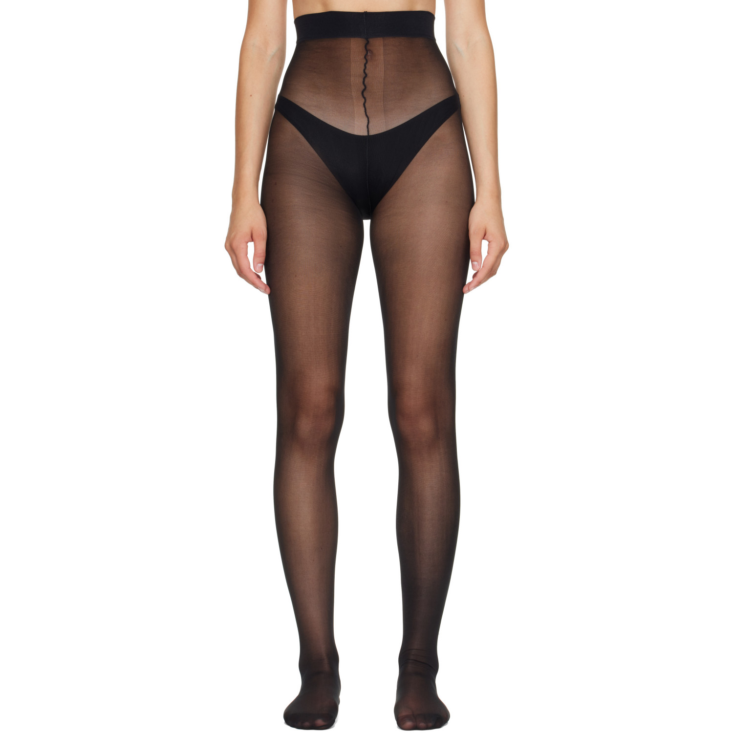 VETEMENTS Black Logo Push-Up Tights