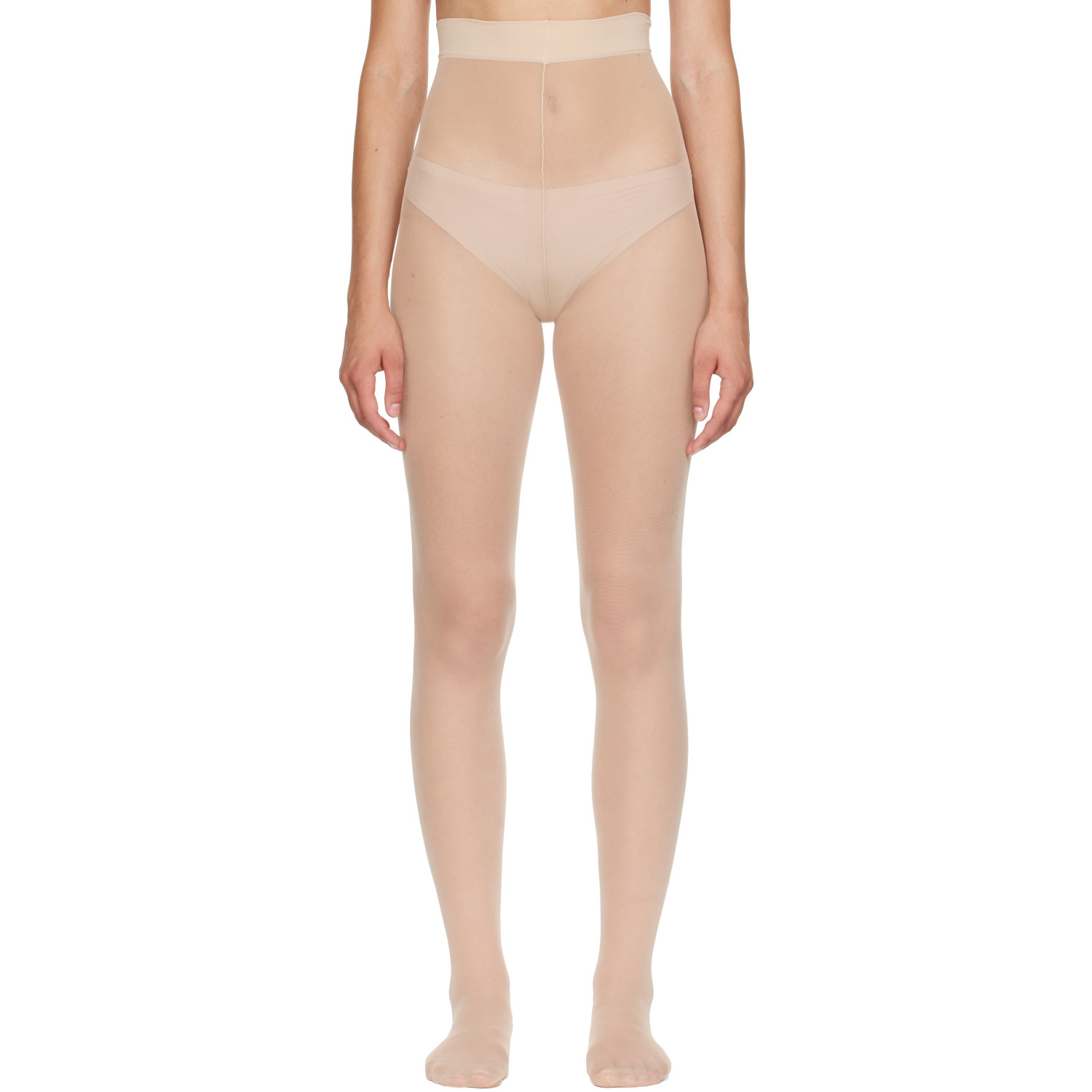 VETEMENTS Beige Logo Push-Up Tights