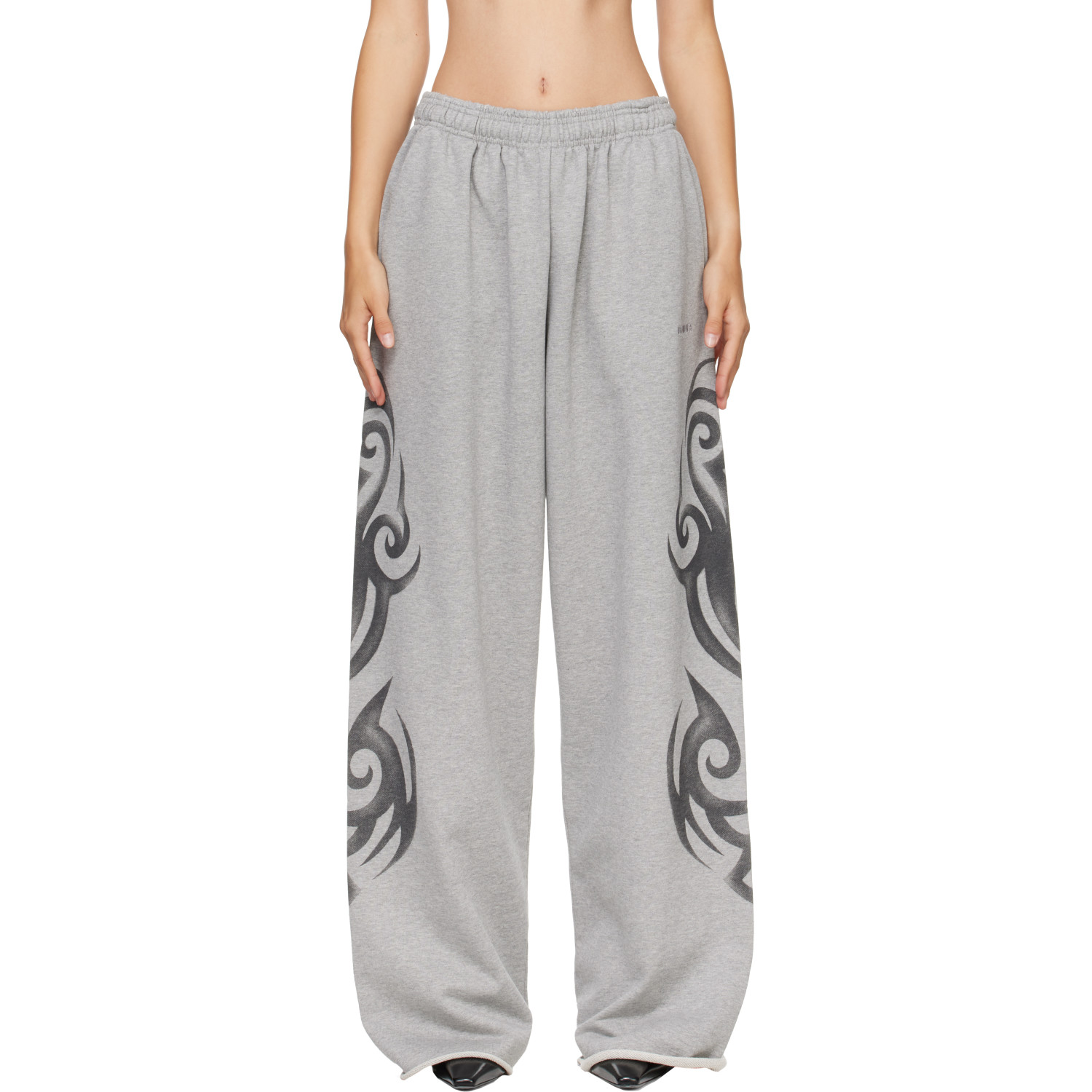 VETEMENTS Gray Graffiti Printed Sweatpants