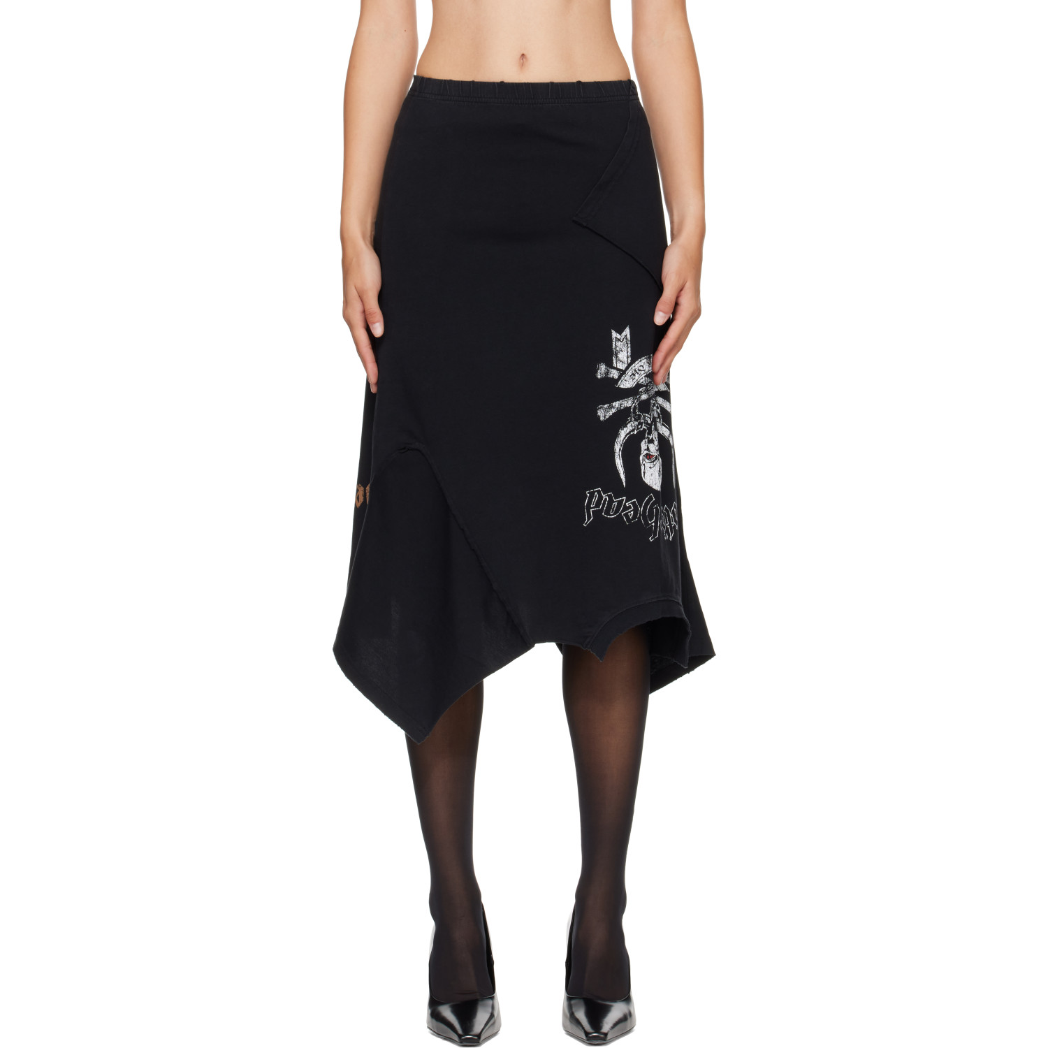VETEMENTS Black Motörhead Edition Upside-Down Midi Skirt