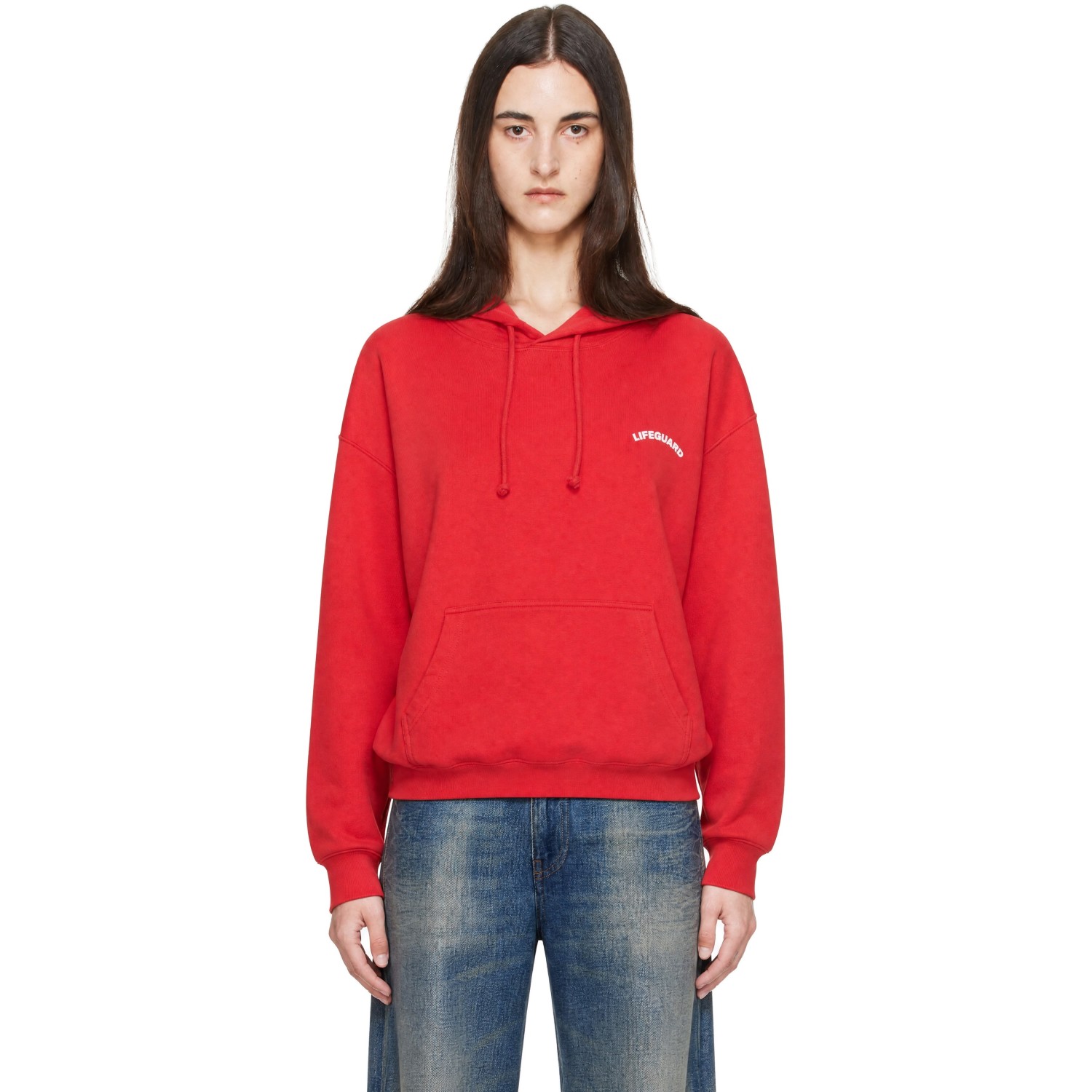 VETEMENTS Red Lifeguard Oversized Hoodie