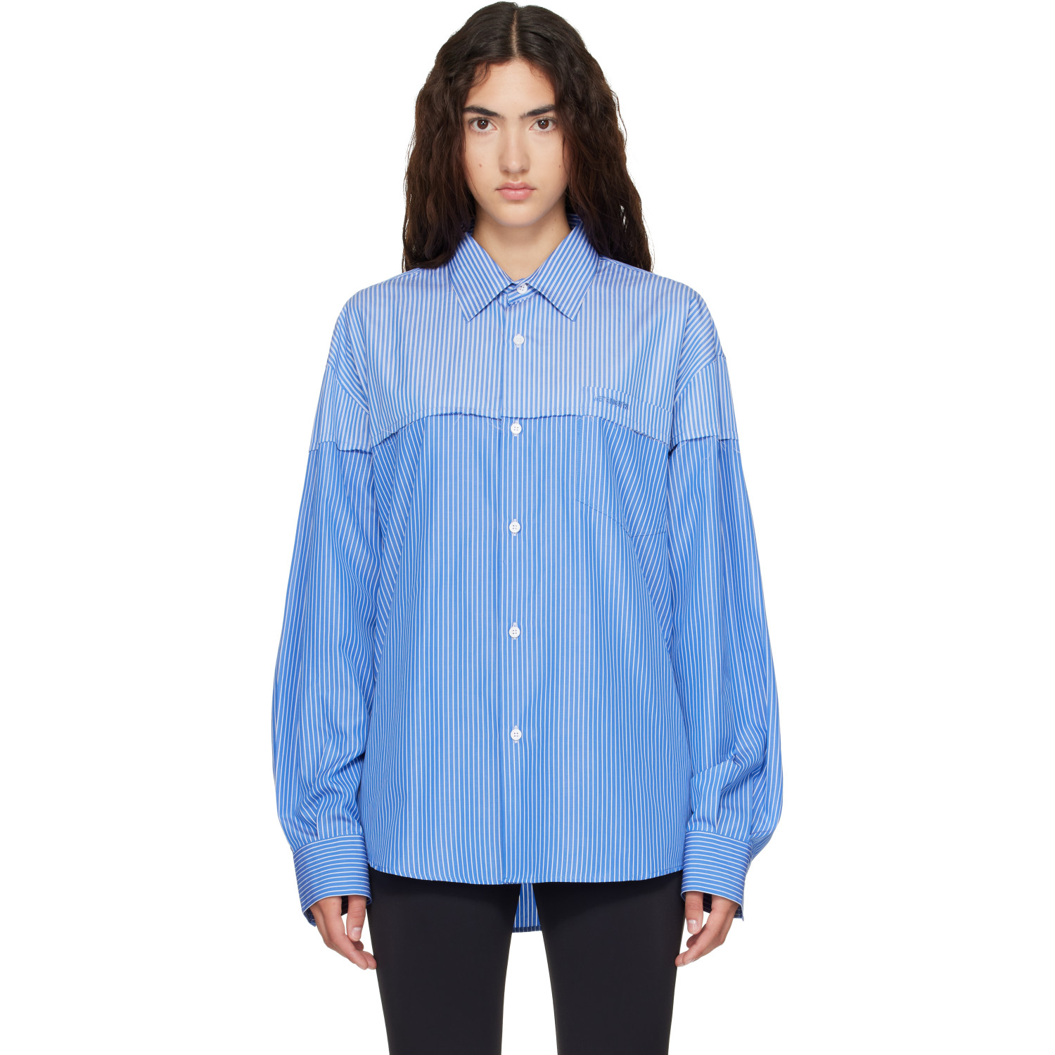 VETEMENTS Blue Merged Cut Shirt