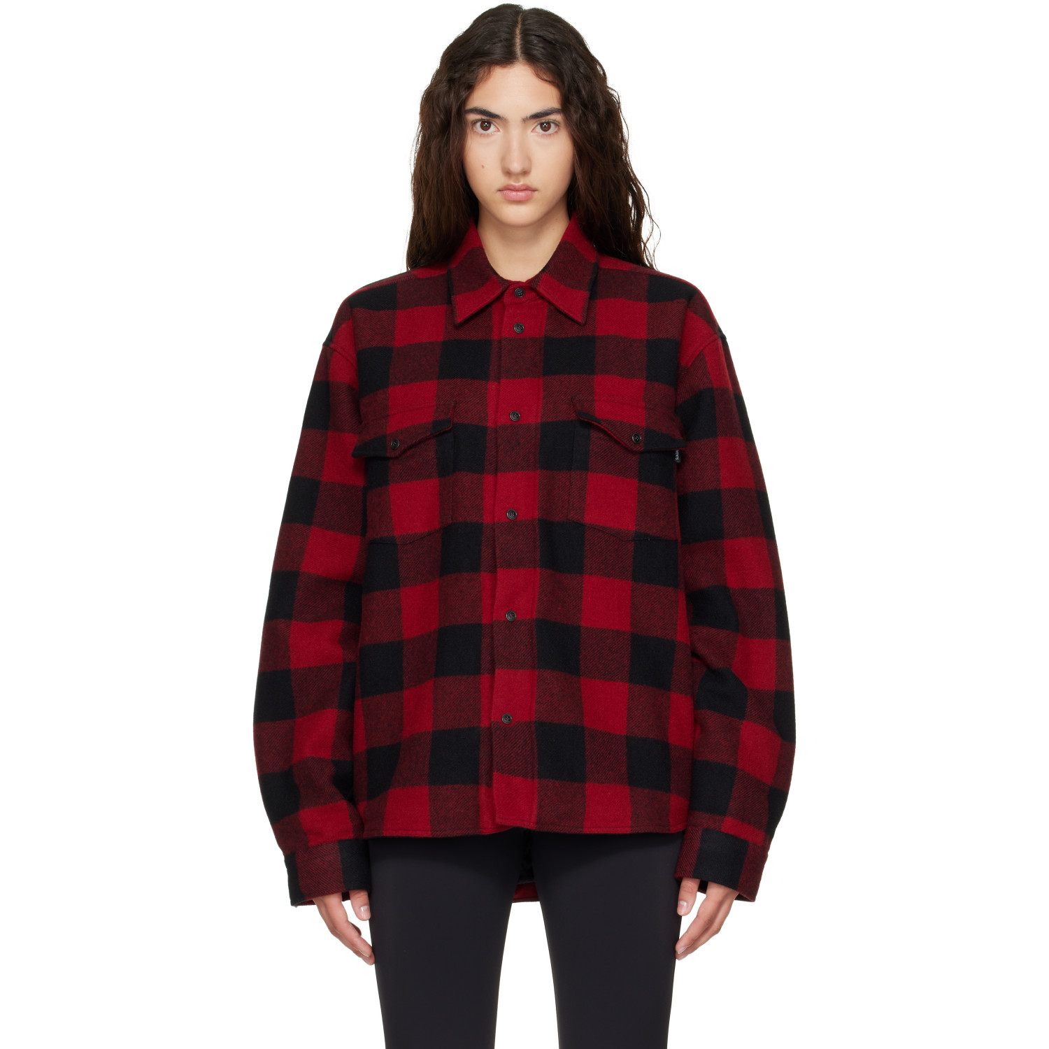 VETEMENTS Red Padded Flannel Overshirt