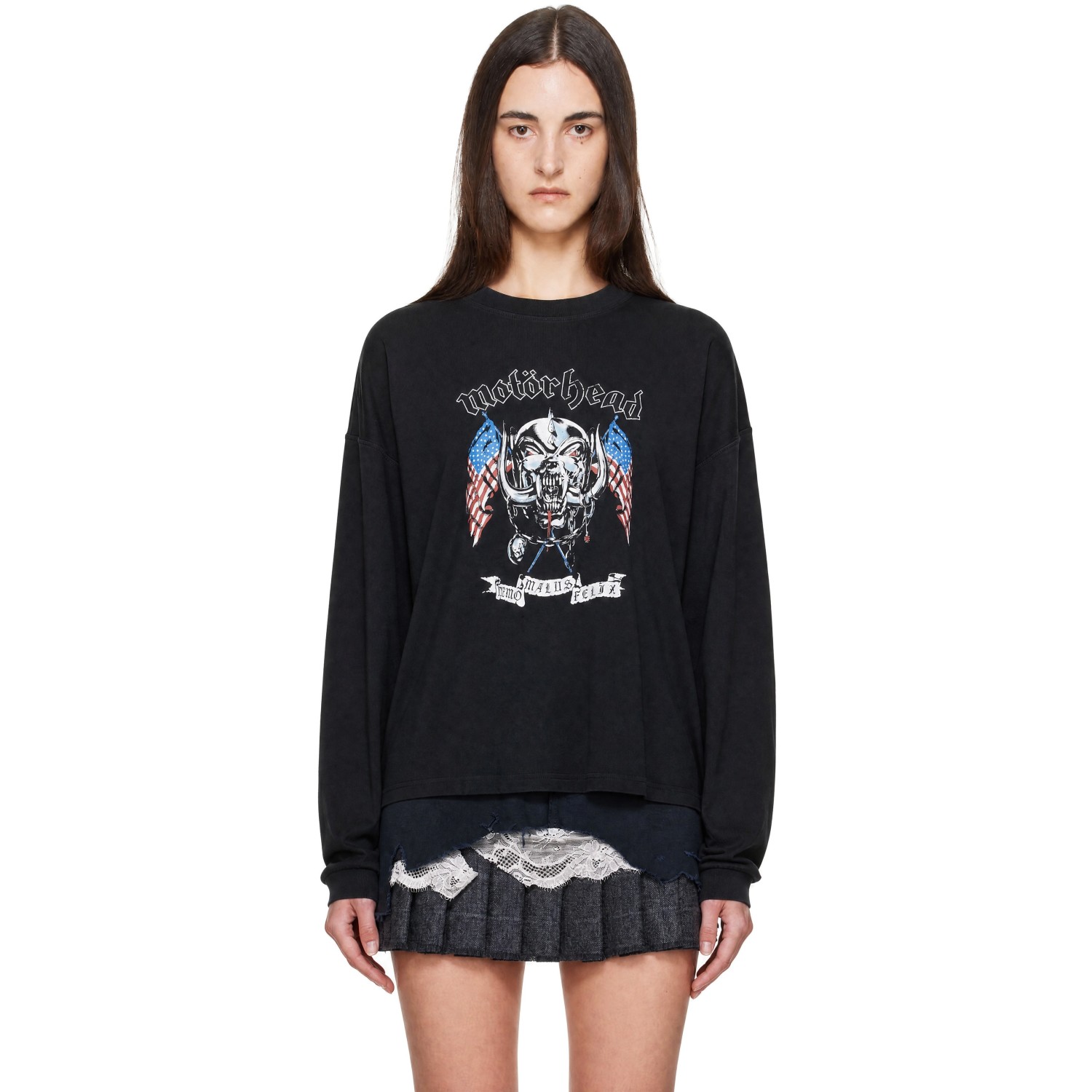 VETEMENTS Black Motorhead Edition Flag Longsleeve T-shirt