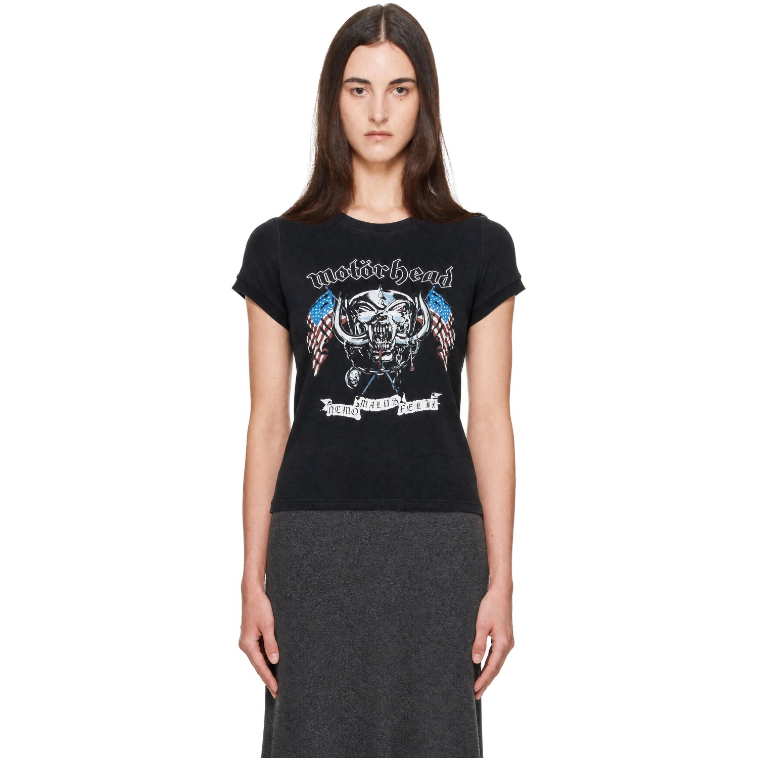 VETEMENTS Black Motorhead Edition Flag Fitted T-shirt