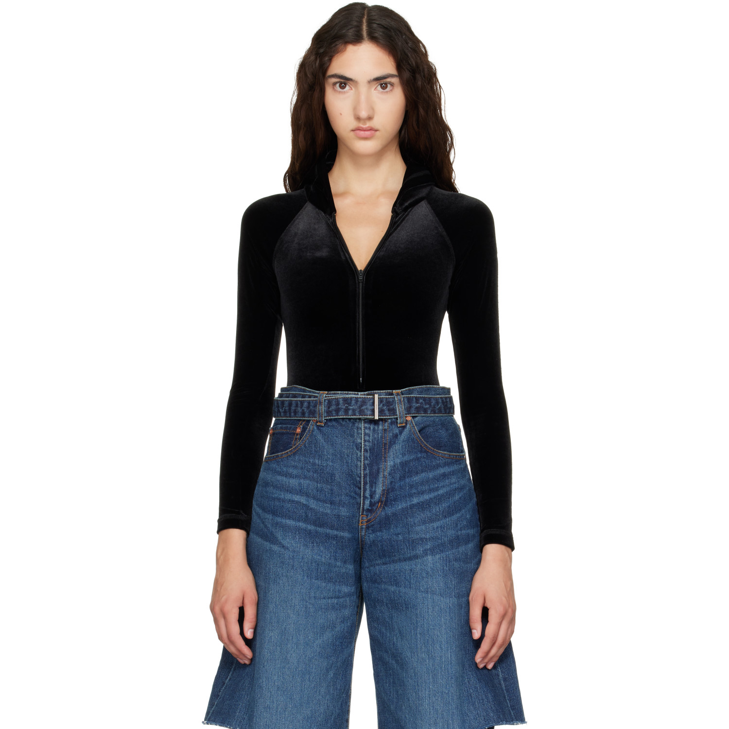 VETEMENTS Black Hooded Bodysuit