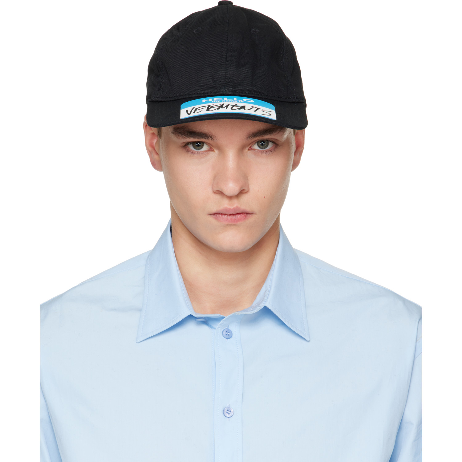 VETEMENTS Black 'My Name' Sticker Cap