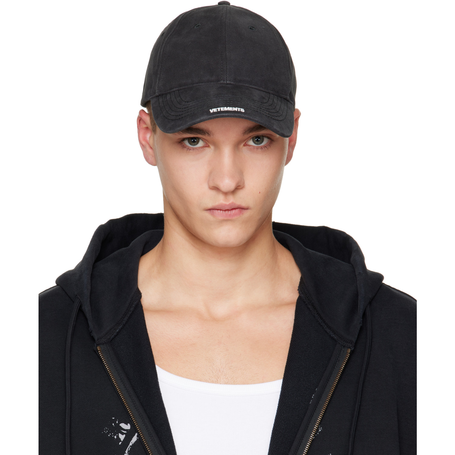 VETEMENTS Black Nano Logo Cap