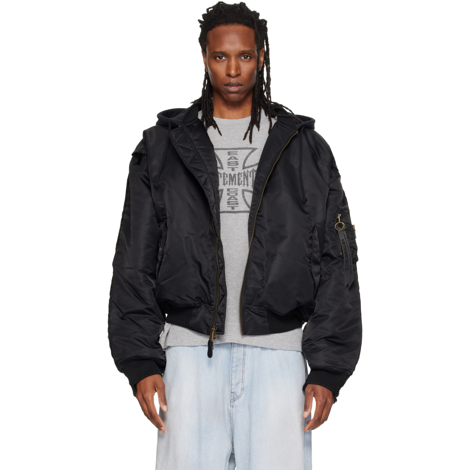 VETEMENTS Black Reconstructed Bomber Jacket