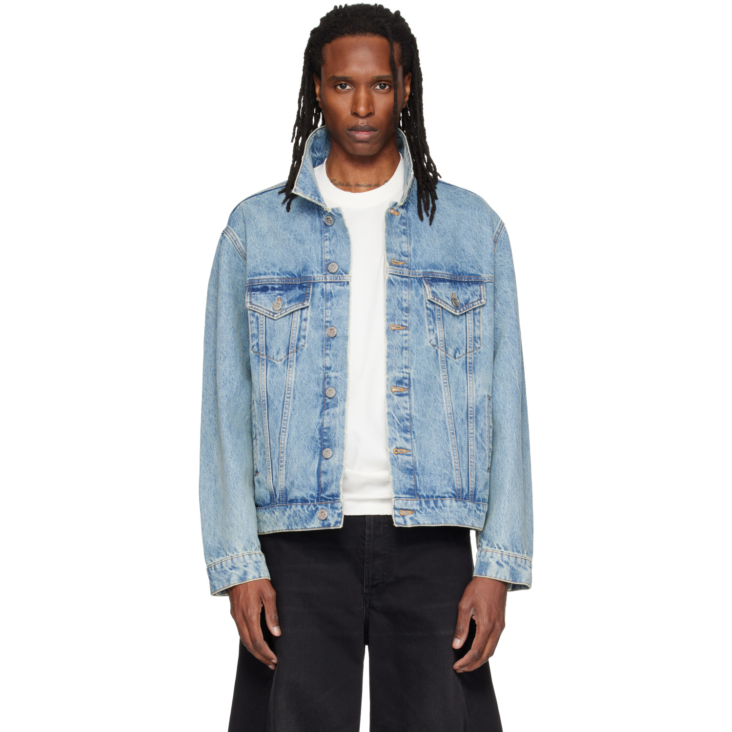 VETEMENTS Blue Fitted Denim Jacket