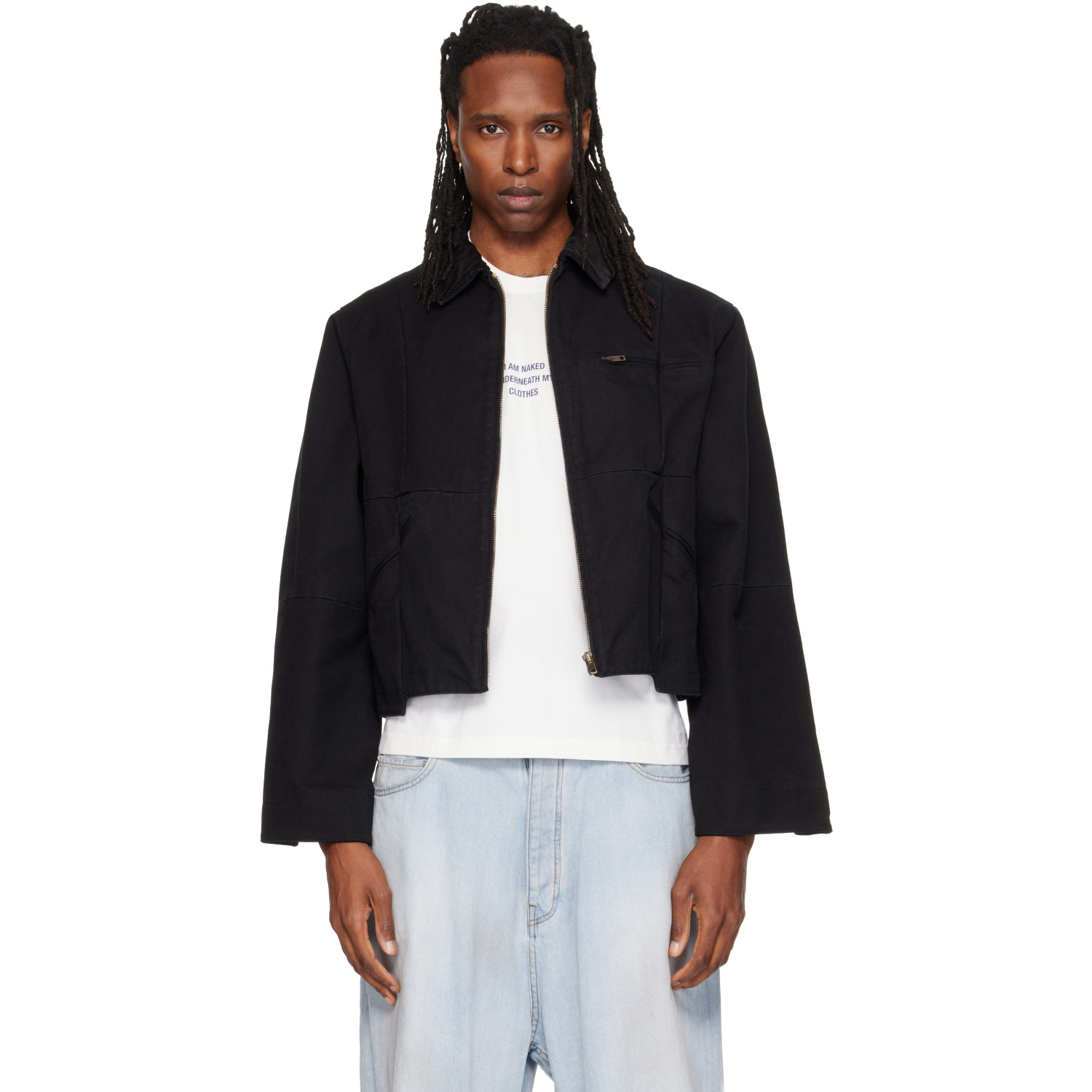 VETEMENTS Black Cut-Up Workwear Jacket