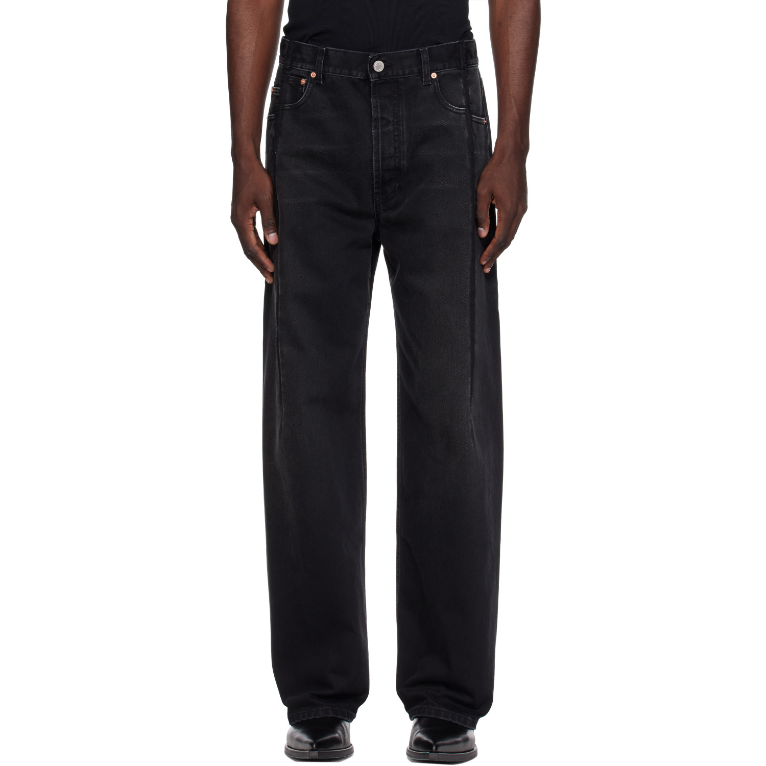 VETEMENTS Black Pinched Cut-Up Jeans