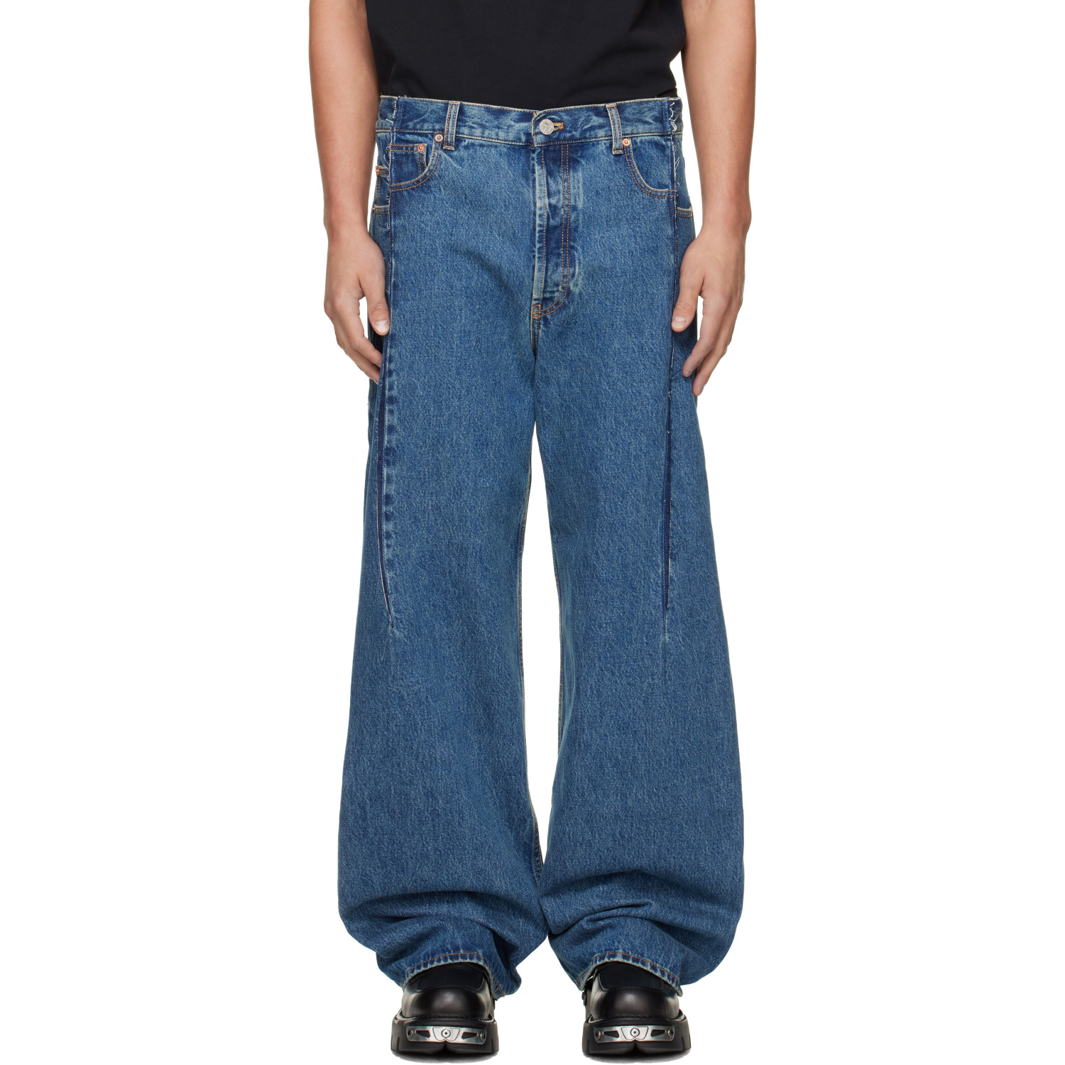 VETEMENTS Blue Pinched Cut-Up Jeans