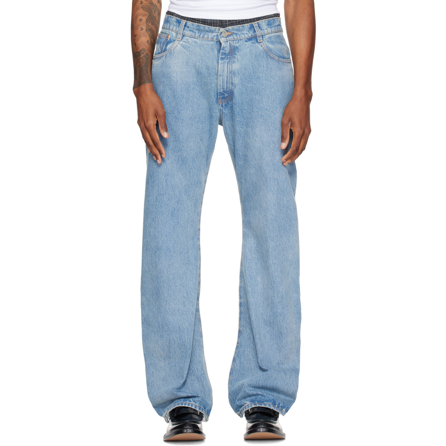 VETEMENTS Blue & Transparent Back O-Leg Jeans