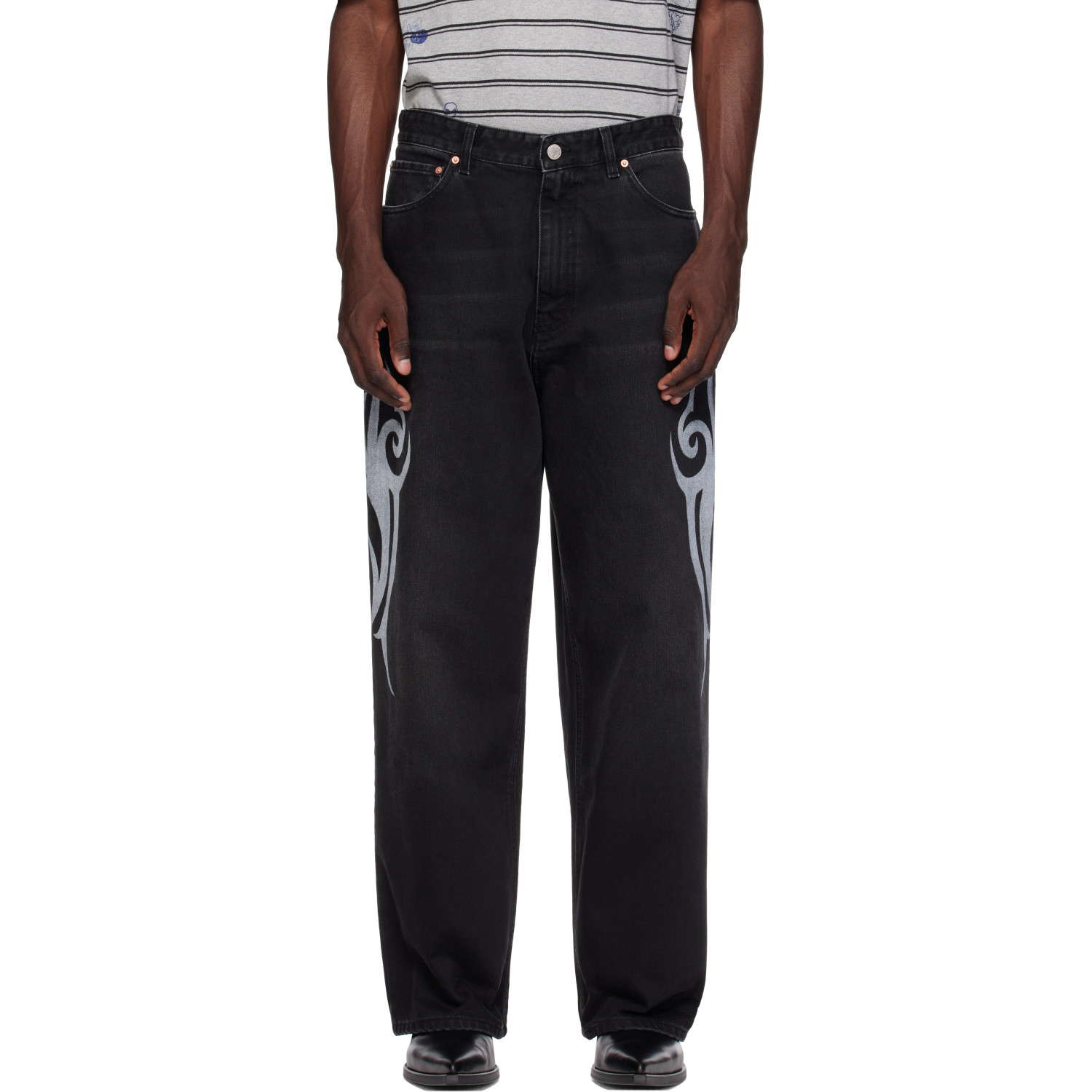 VETEMENTS Black Graffiti Baggy Jeans