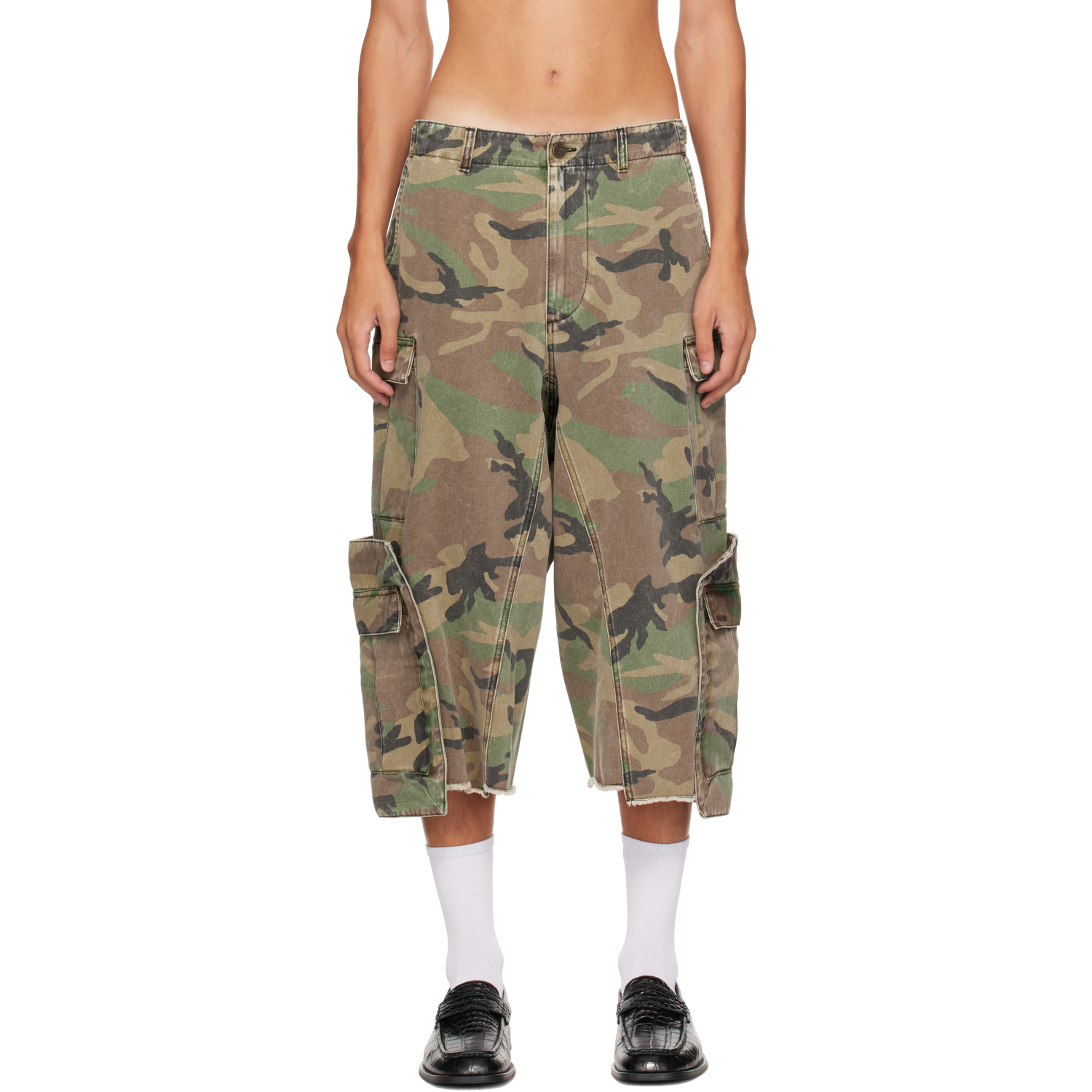 VETEMENTS Khaki 3/4 Merged Cargo Pants