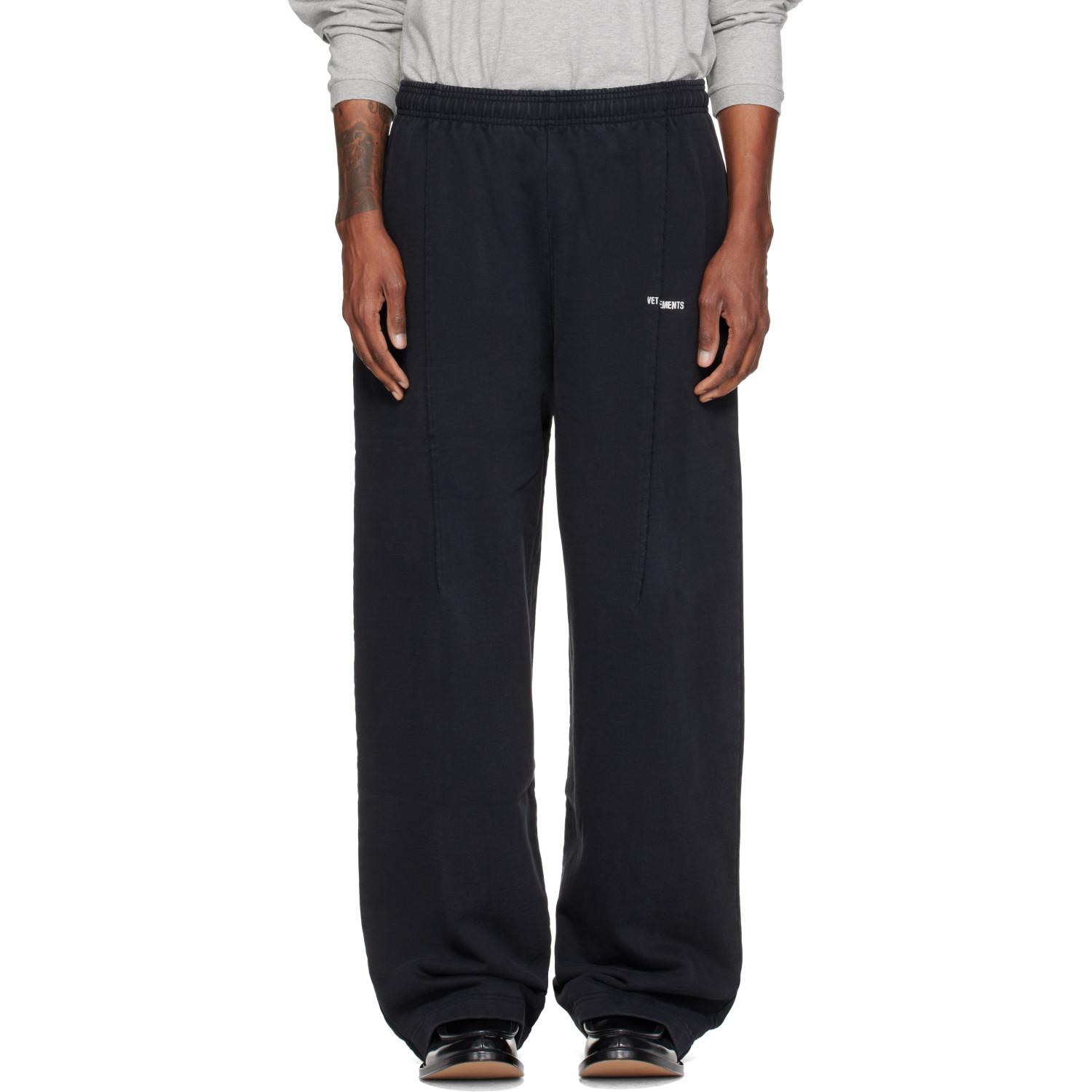 VETEMENTS Black Pinched Cut Up Sweatpants
