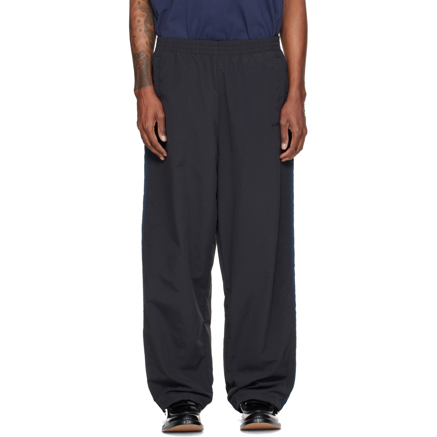 VETEMENTS Black Tape Track Pants