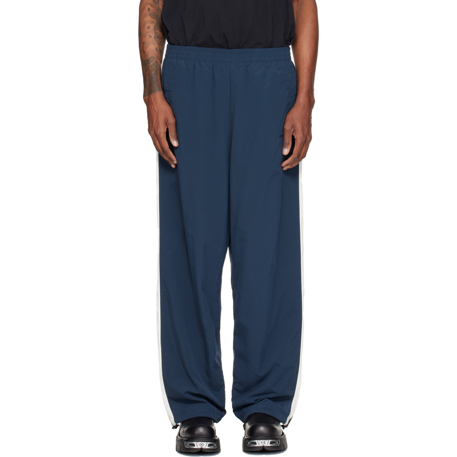 VETEMENTS Navy Tape Track Pants