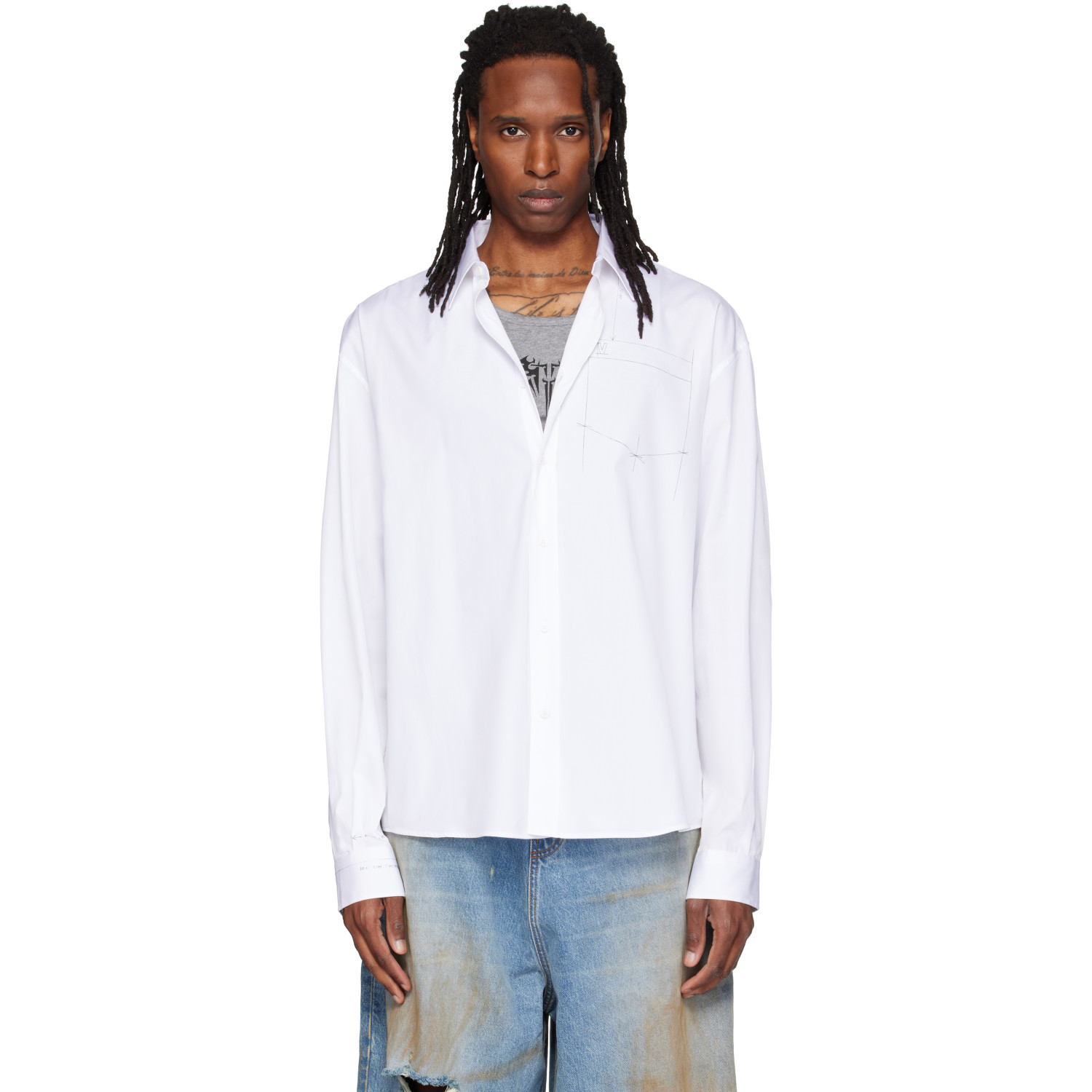 VETEMENTS White Work-In-Progress Classic Shirt