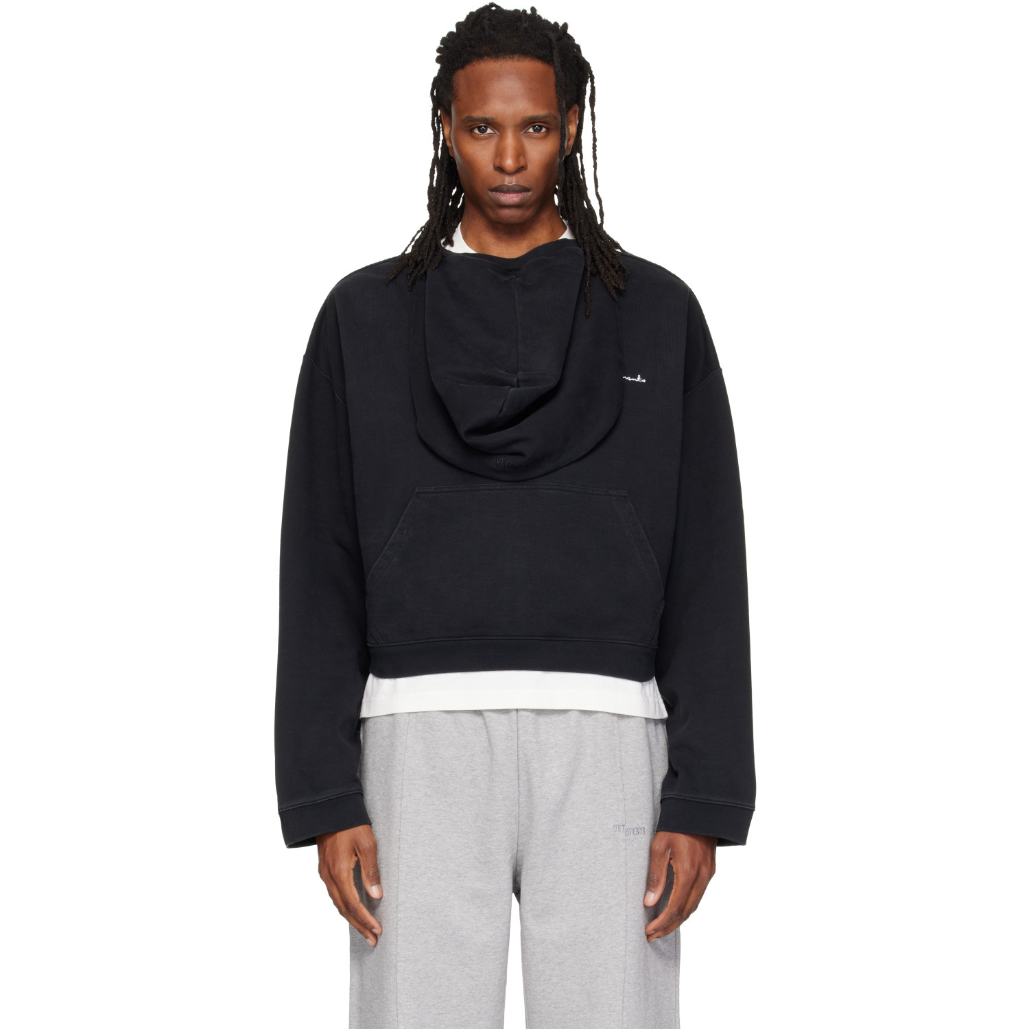 VETEMENTS Black Athletic Logo Hoodie