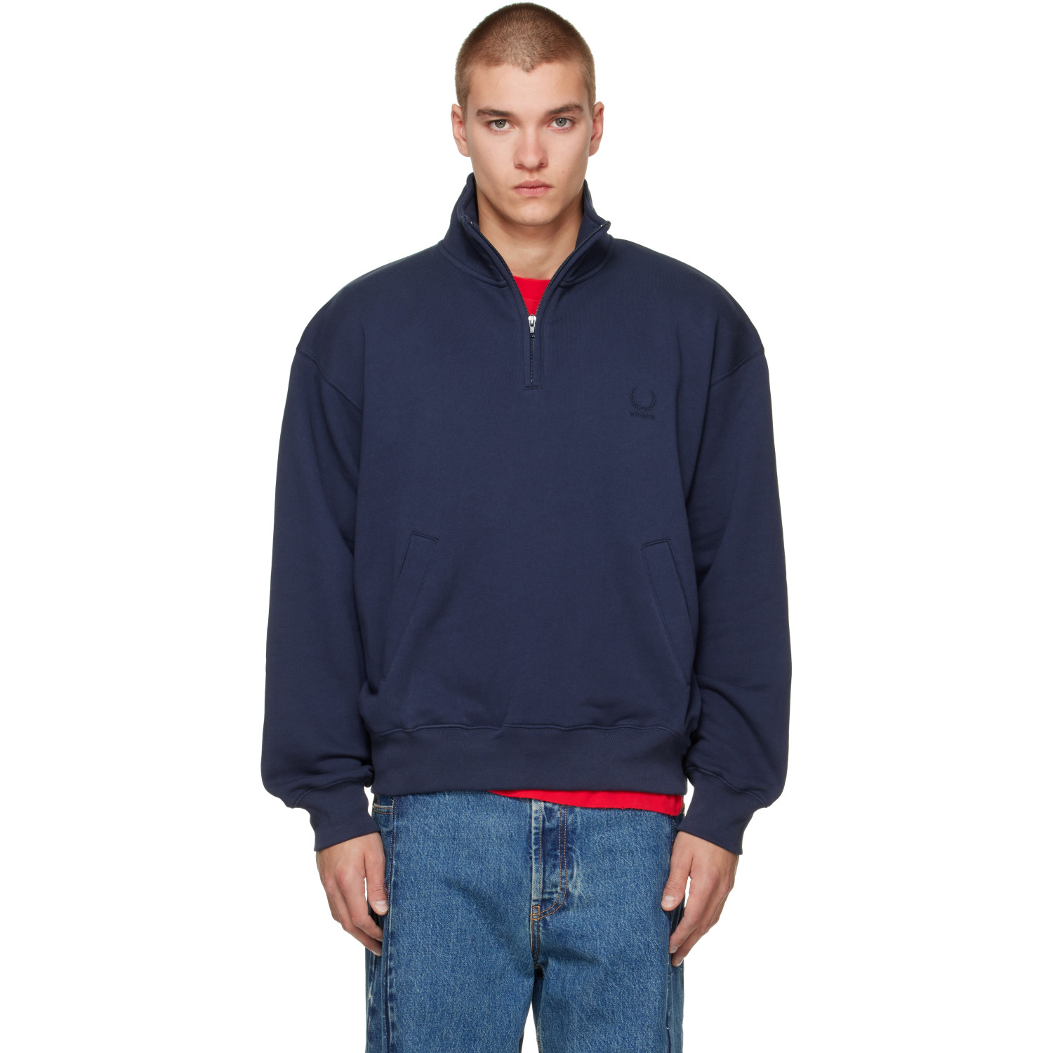 VETEMENTS Navy Quarter-Zip Sweatshirt