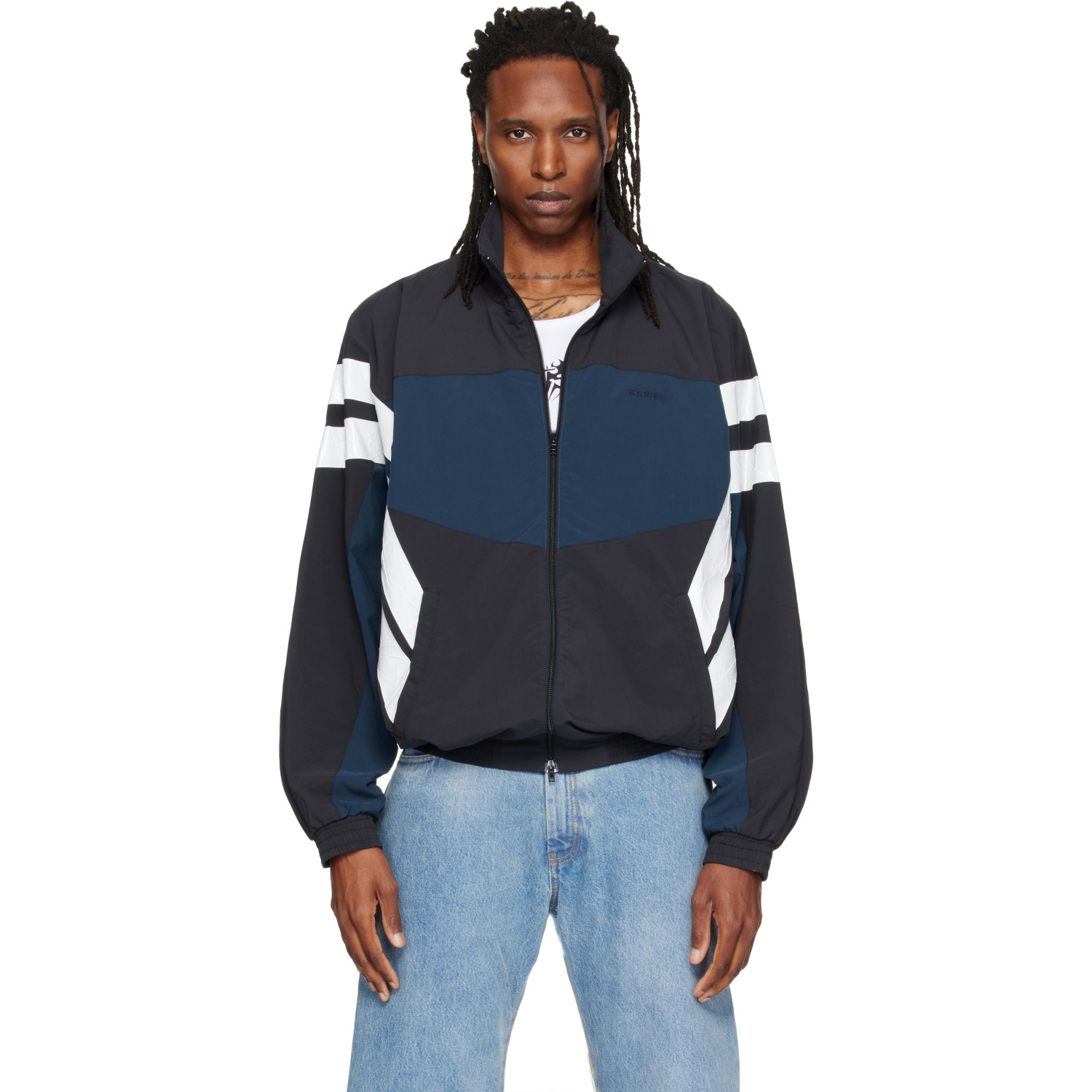 VETEMENTS Black Tape Tracksuit Jacket