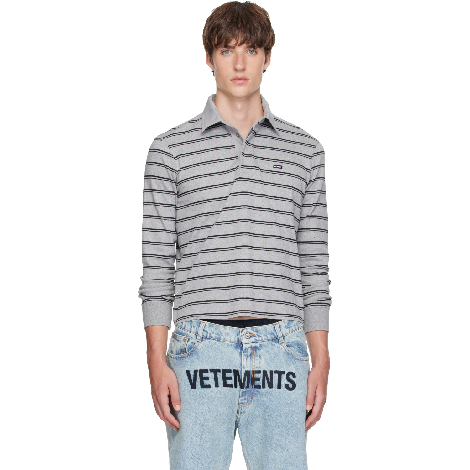 VETEMENTS Gray Long Sleeve Polo