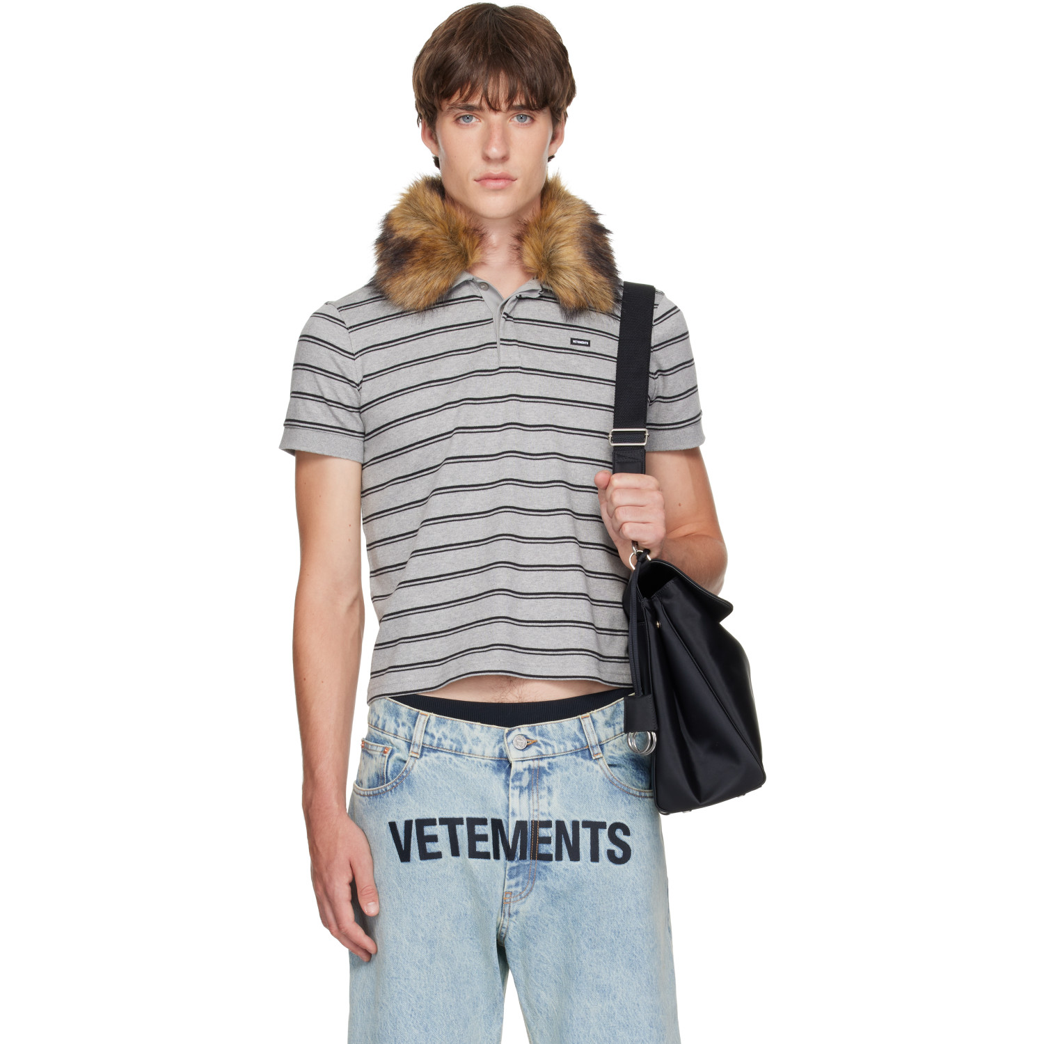 VETEMENTS Gray Fitted Polo