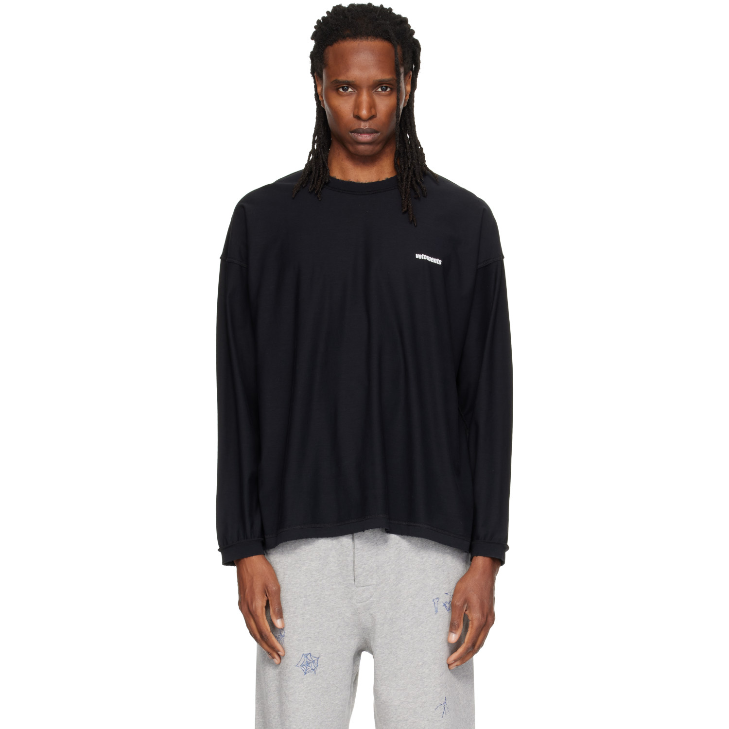 VETEMENTS Black Anarchist Summer Inside Out T-shirt