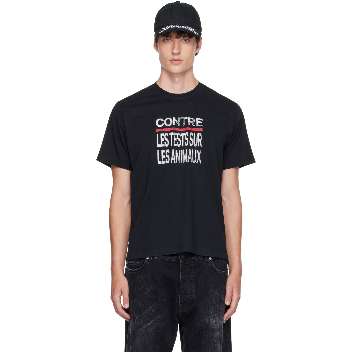 VETEMENTS Black 'Contre' T-shirt