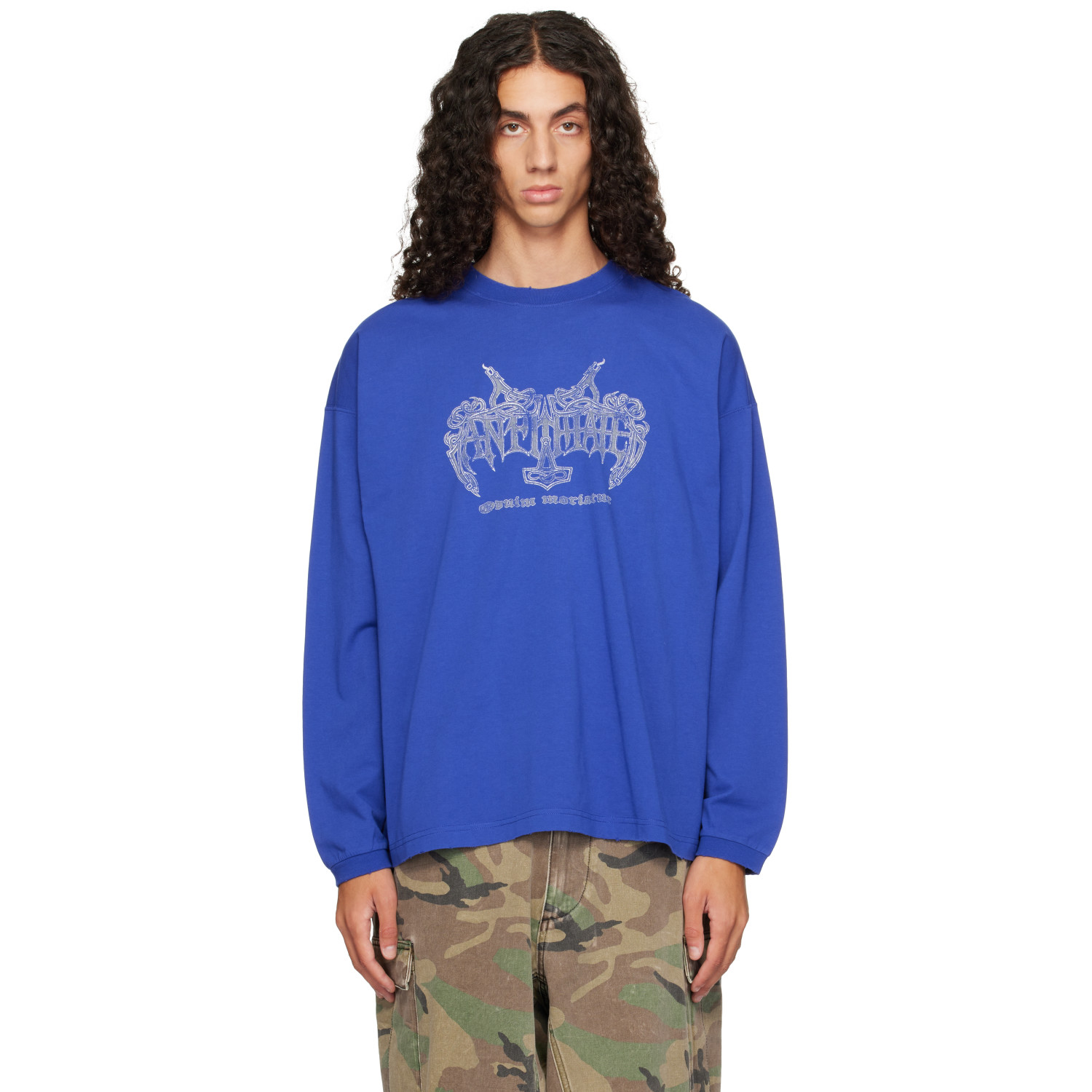 VETEMENTS Blue 'Antihate' Longsleeve T-shirt