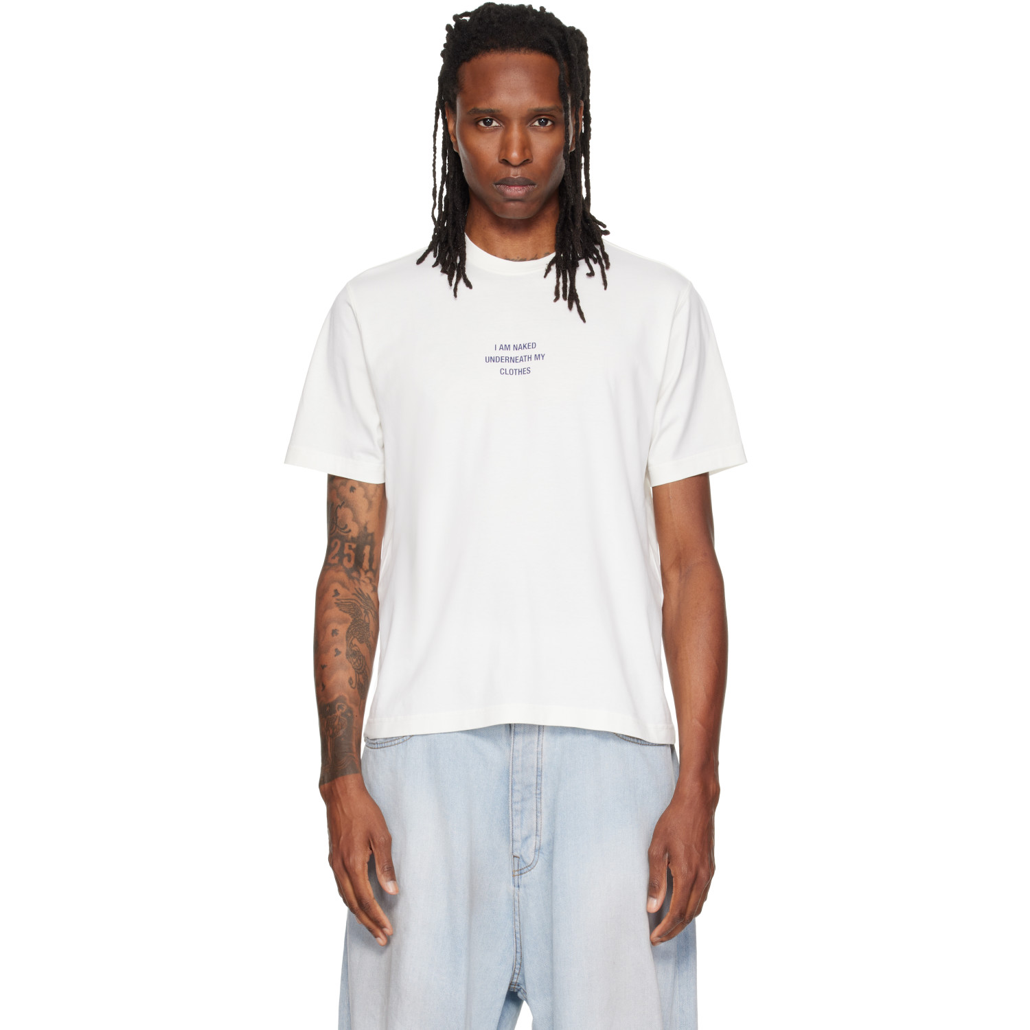 VETEMENTS Off-White 'I Am Naked Under My Clothes' T-shirt