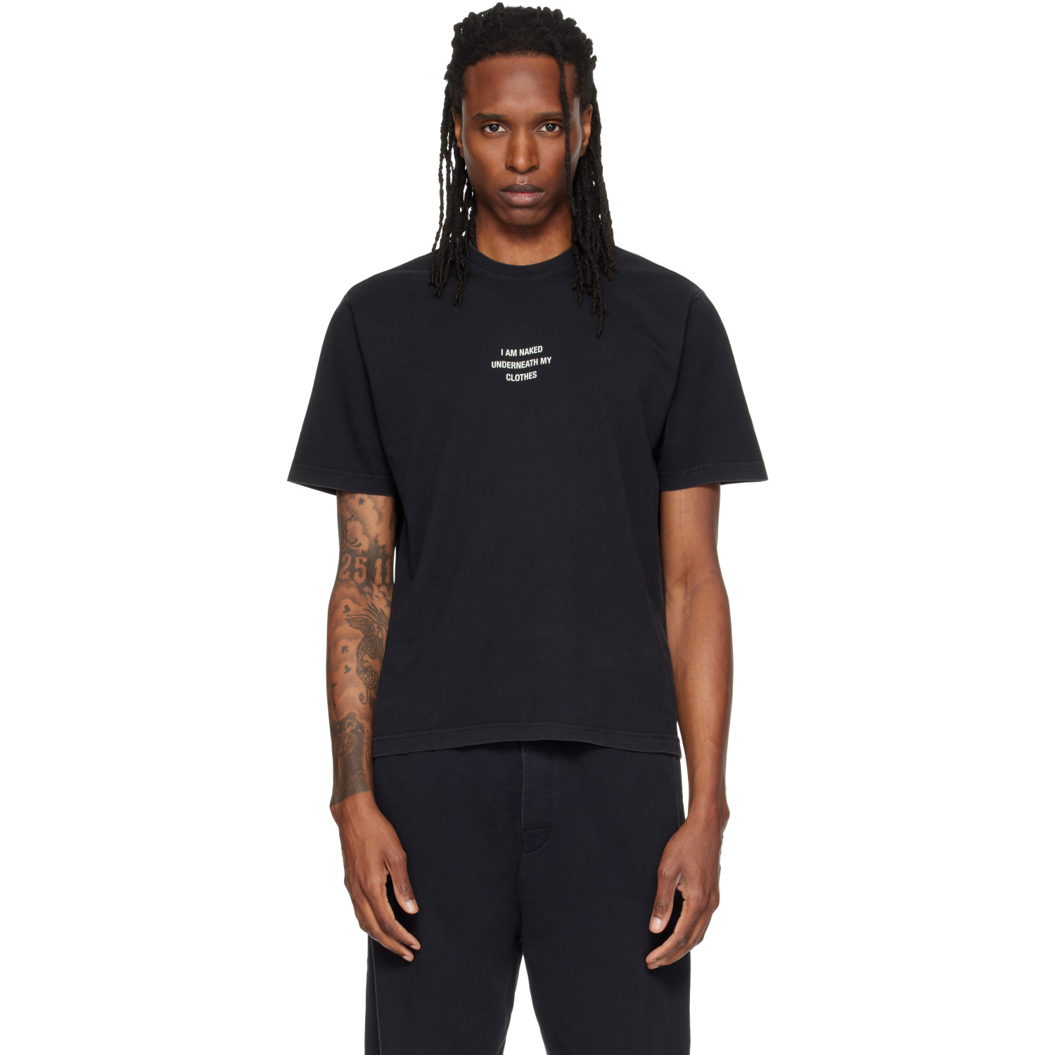 VETEMENTS Black 'I Am Naked Under My Clothes' T-shirt