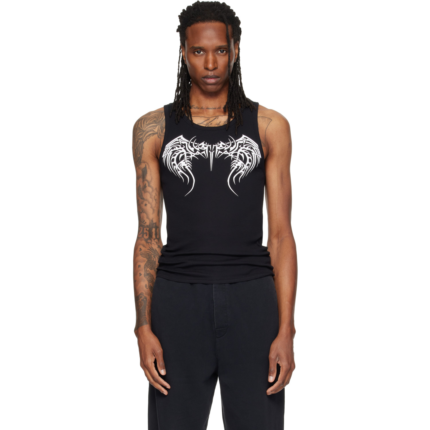 VETEMENTS Black Tattoo Tank Top