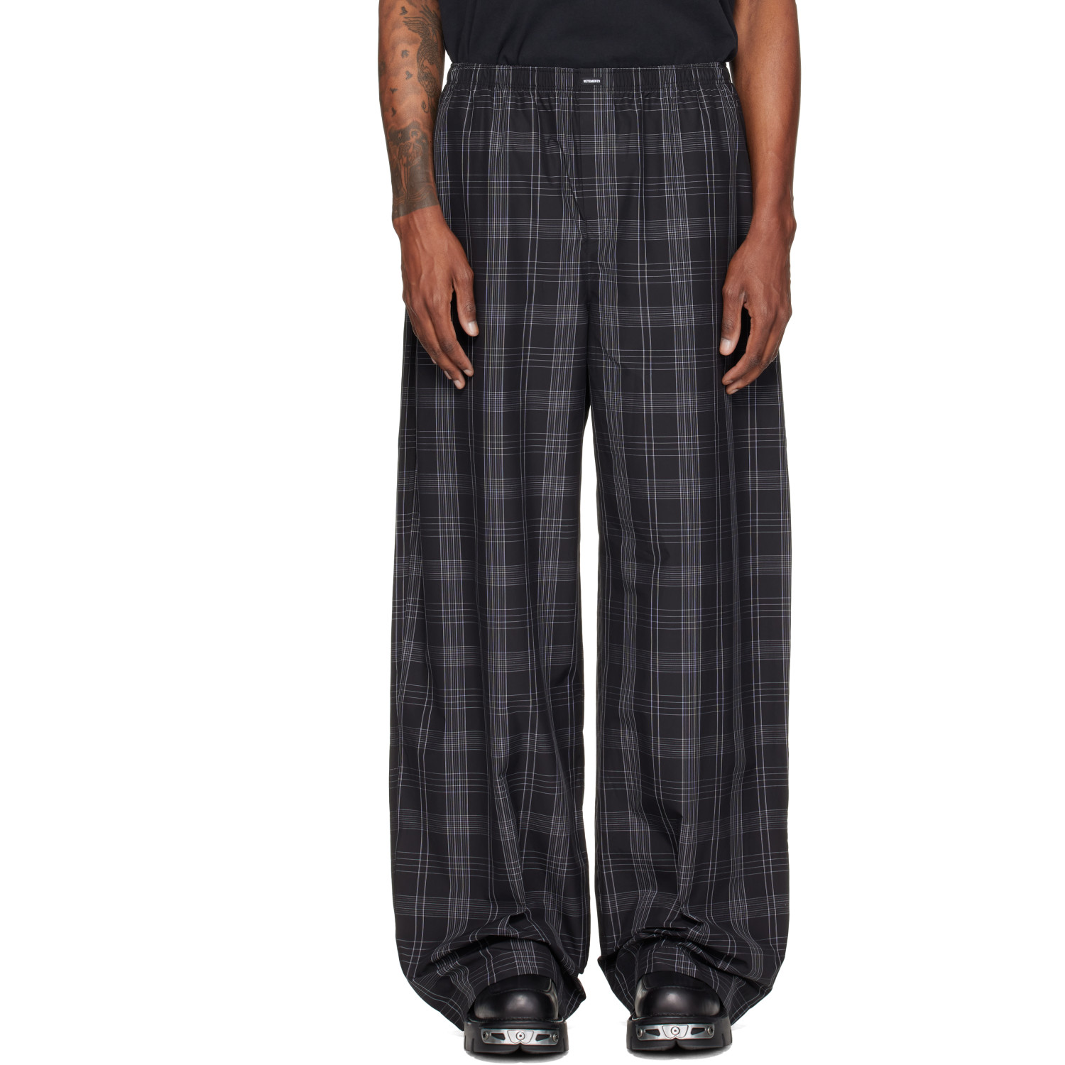 VETEMENTS Black Check Pyjama Pants