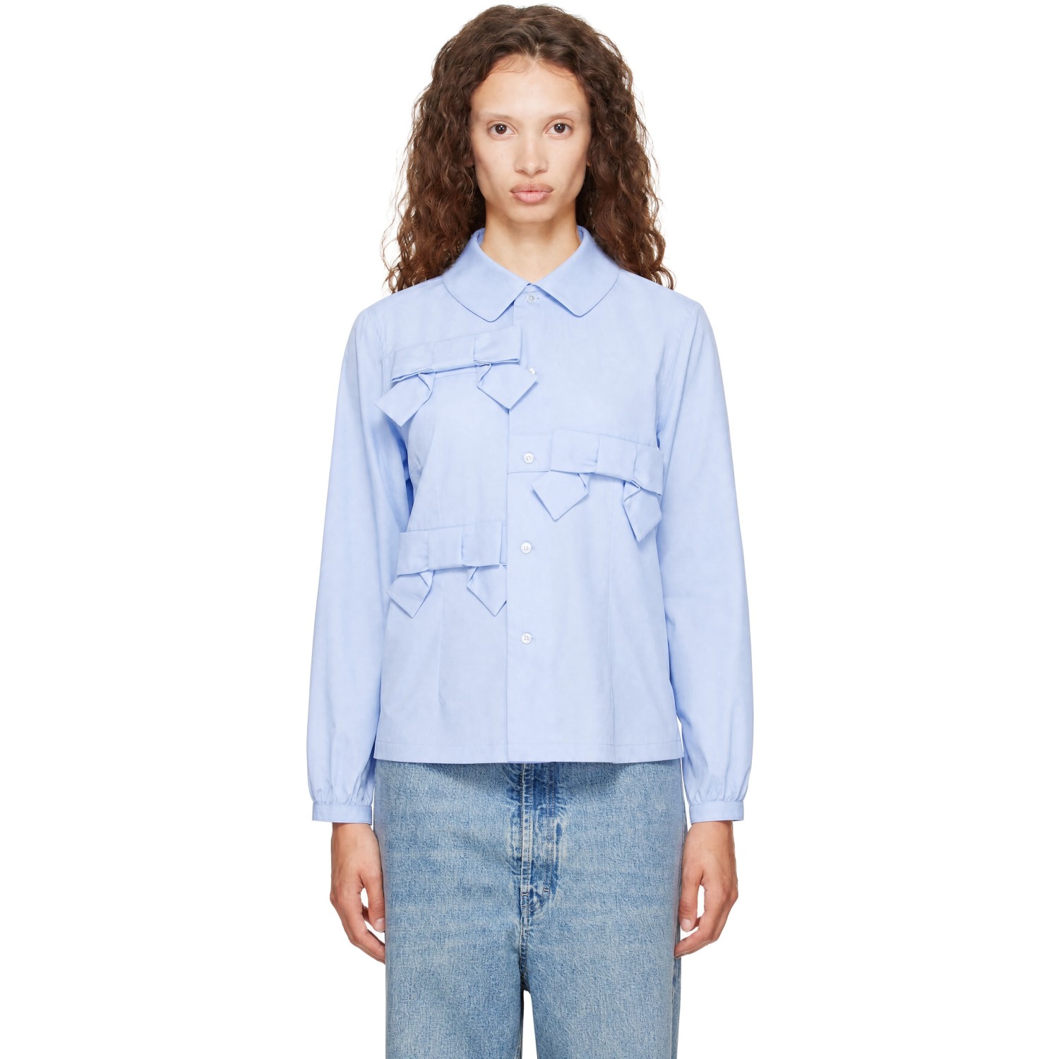 Comme des Garçons Girl Blue Cotton Broad Shirt