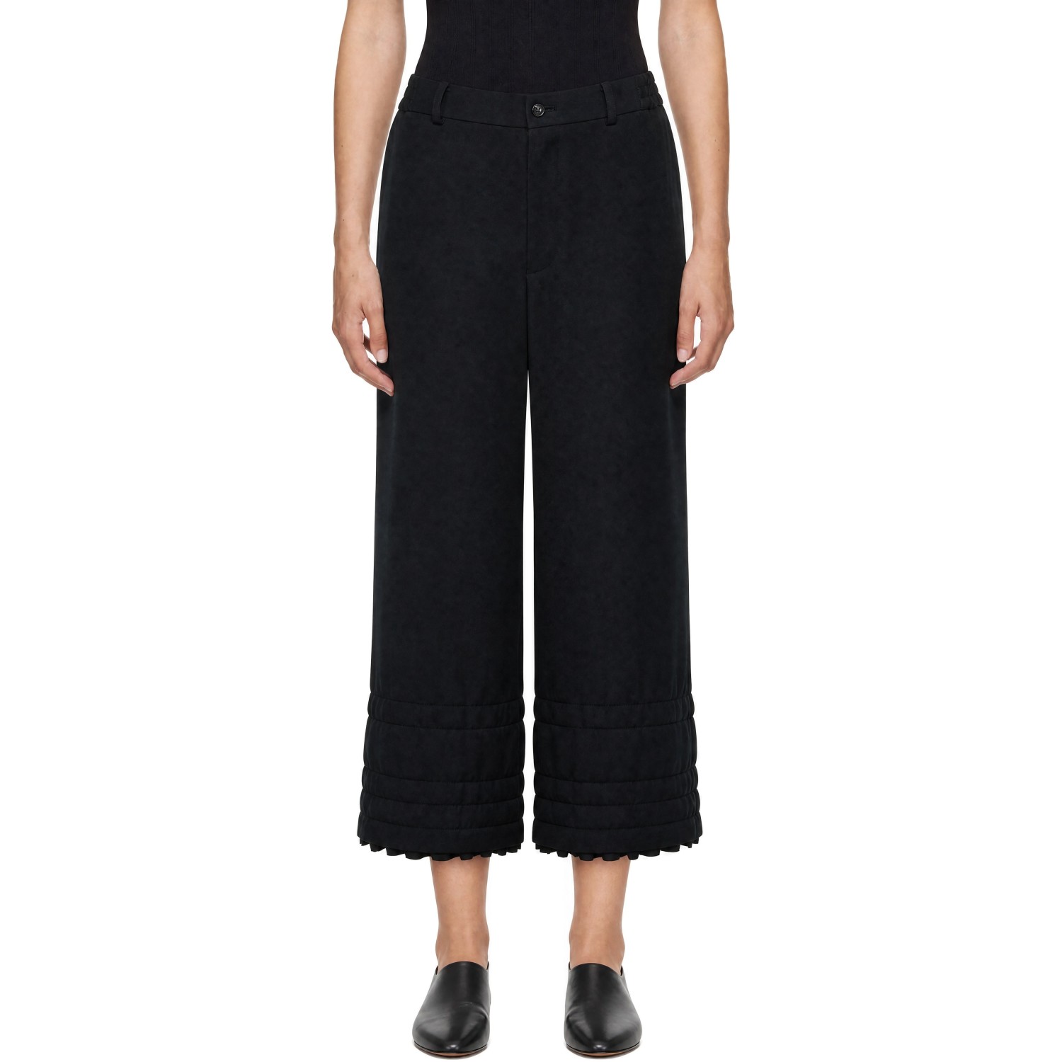 Comme des Garçons Comme des Garçons Black Twill Ruffled Trousers