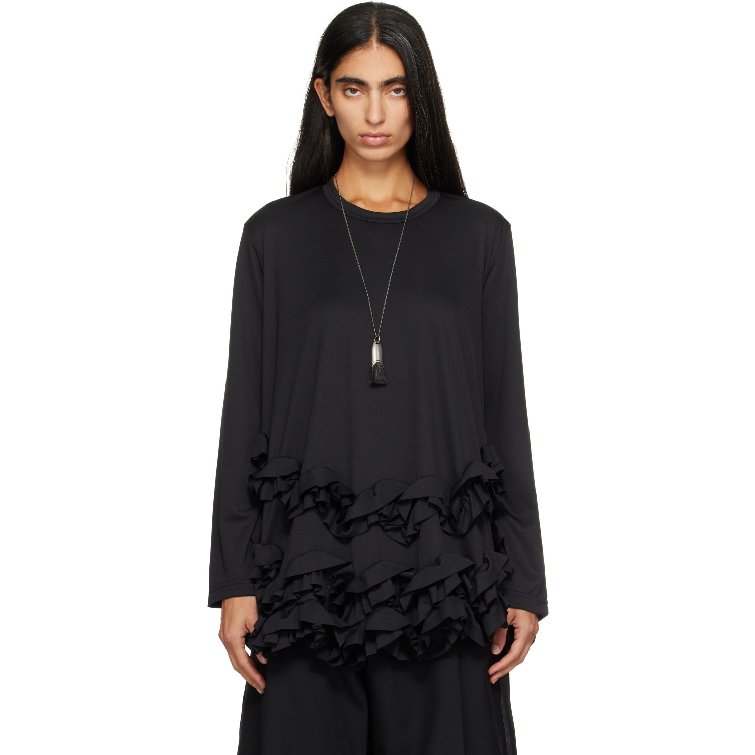 Comme des Garçons Comme des Garçons Black Ruffled T-shirt