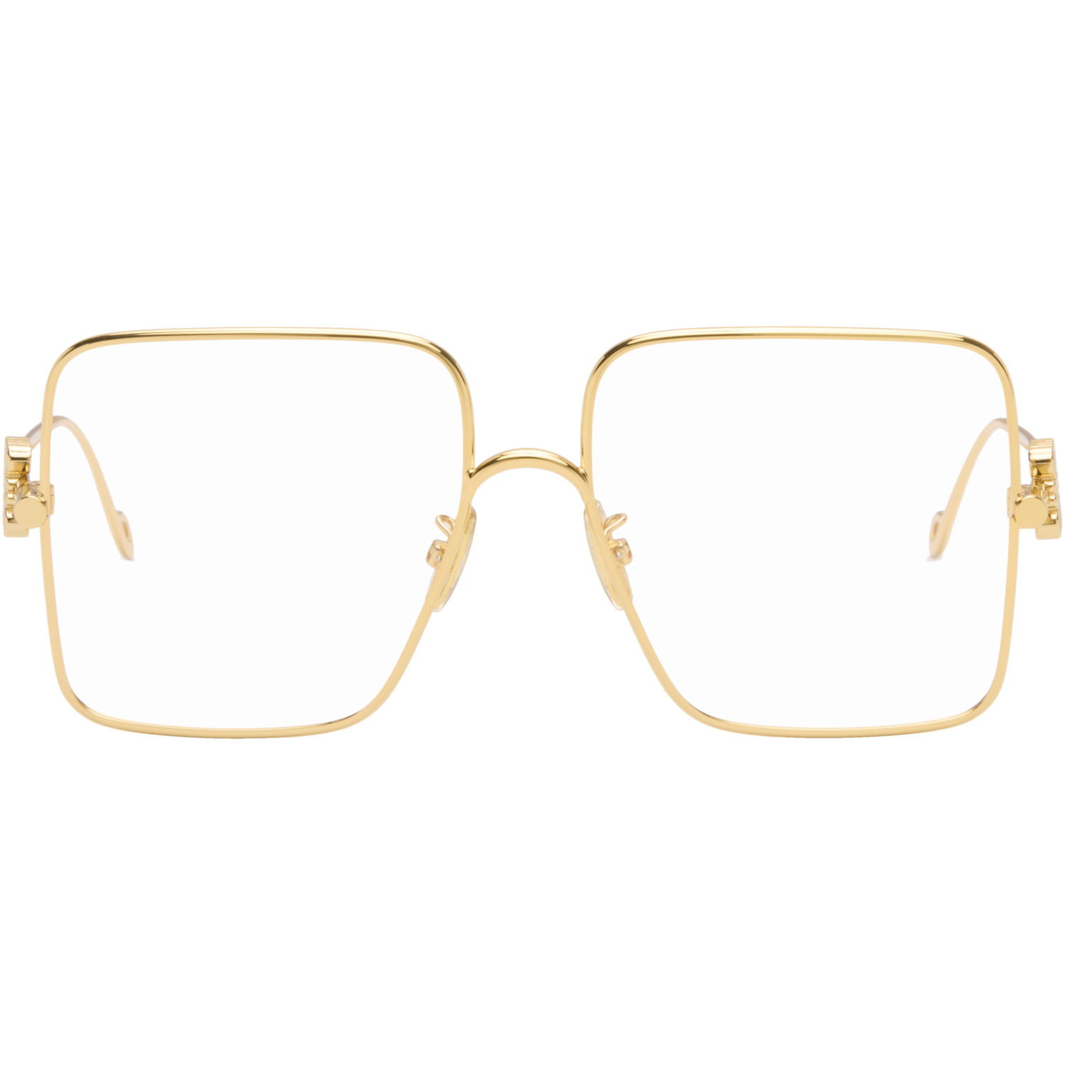 LOEWE Gold Oversize Square Retro Glasses