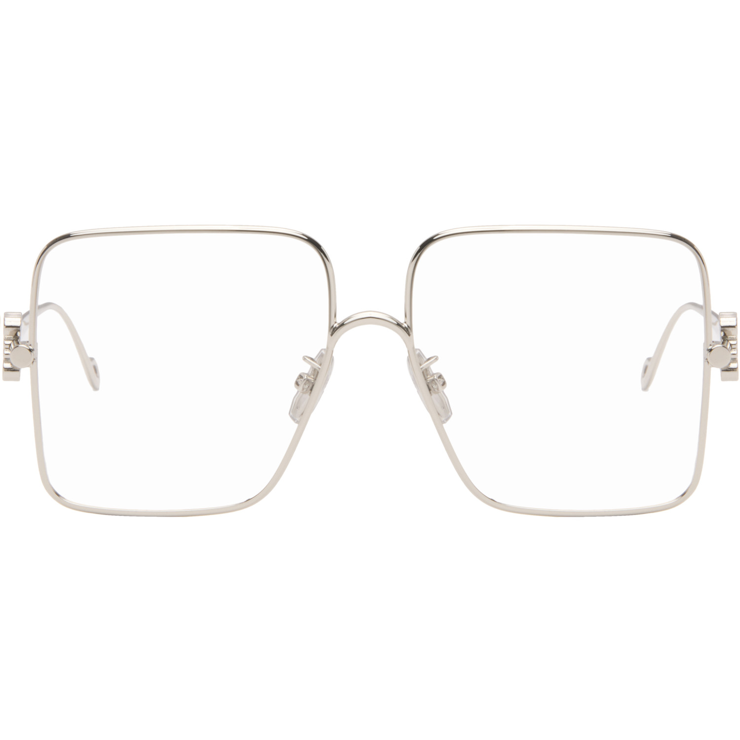 LOEWE Silver Oversize Square Retro Glasses